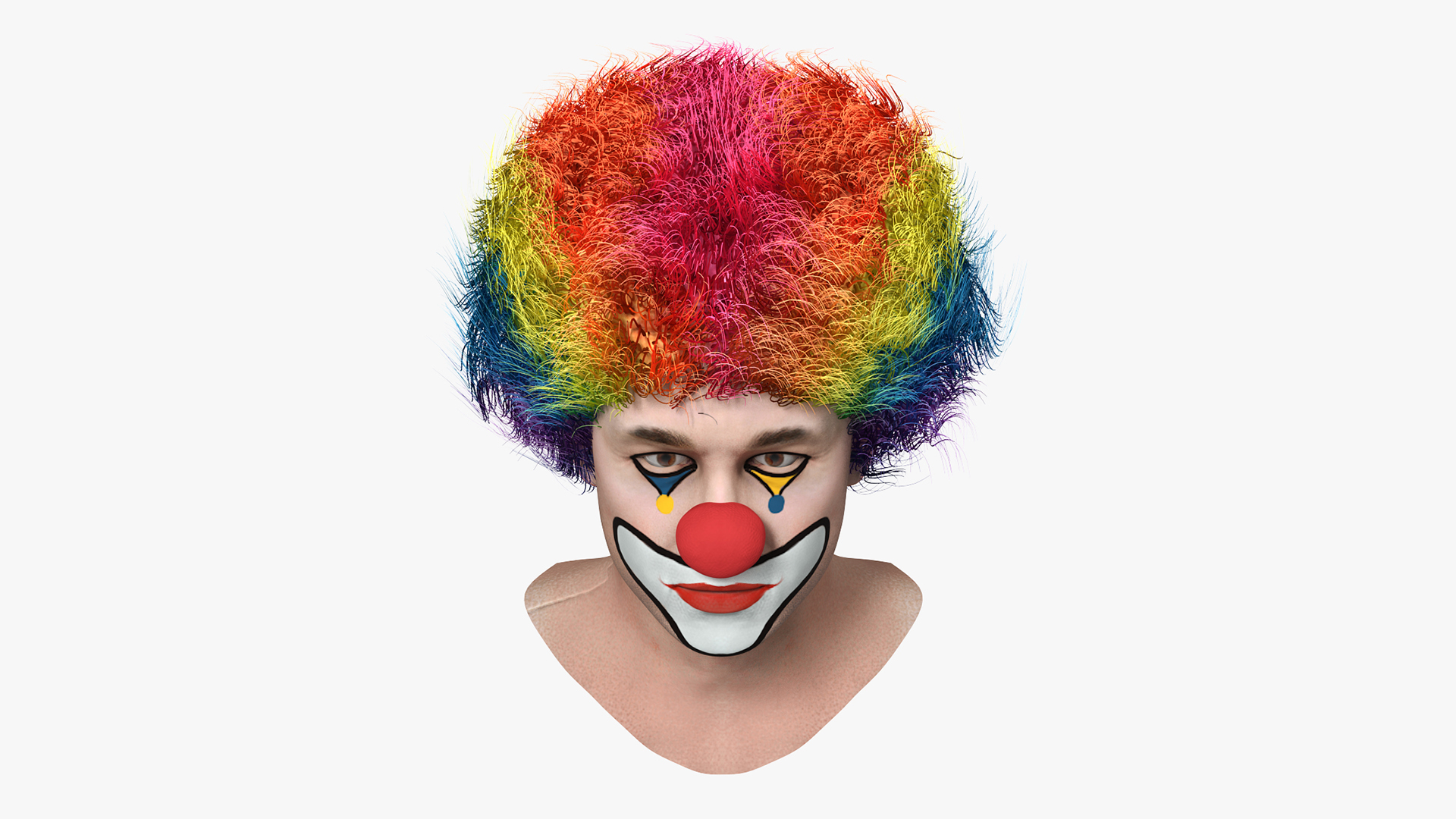 Mens Clown Head Fur 3D model