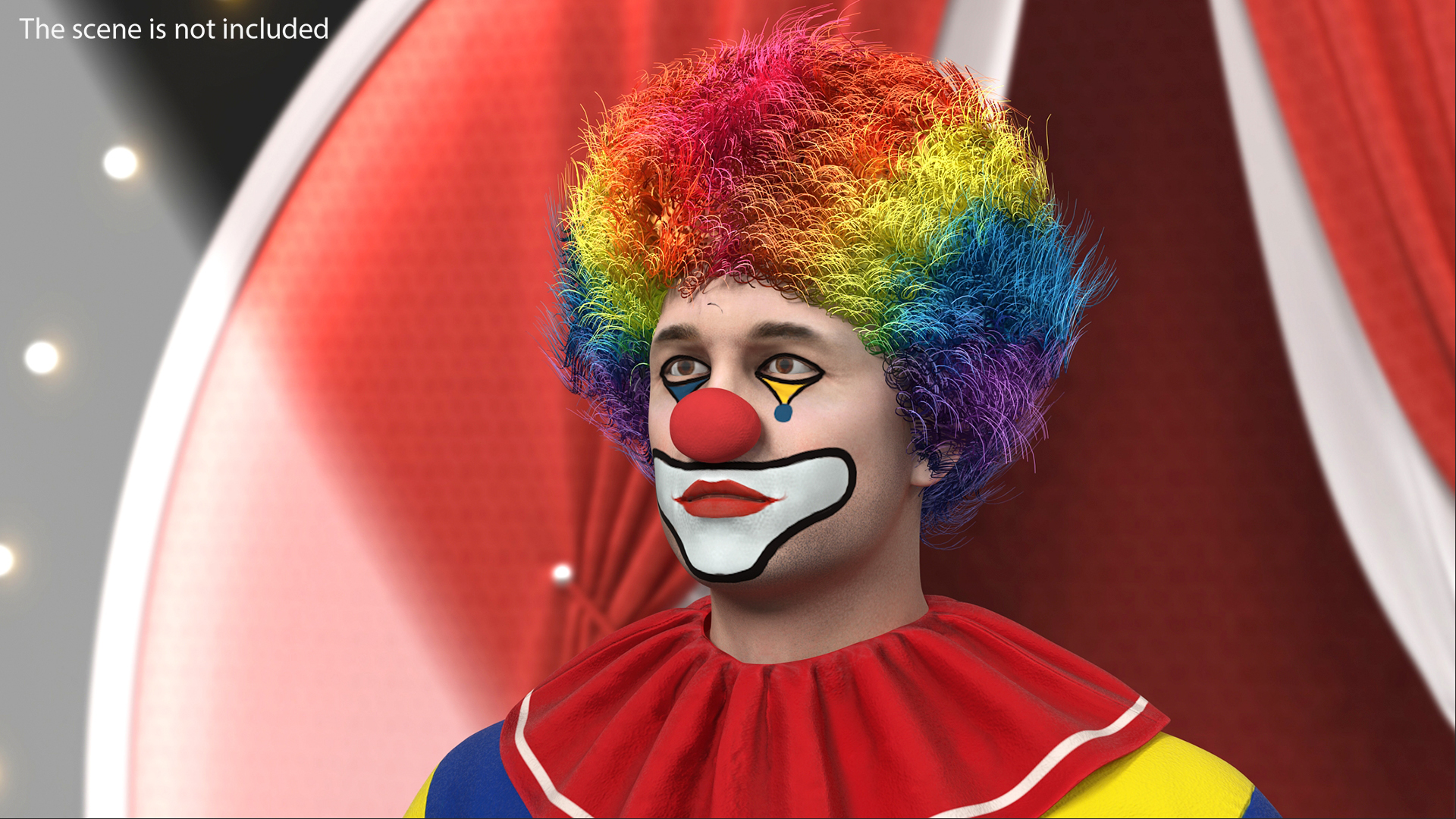 Mens Clown Head Fur 3D model