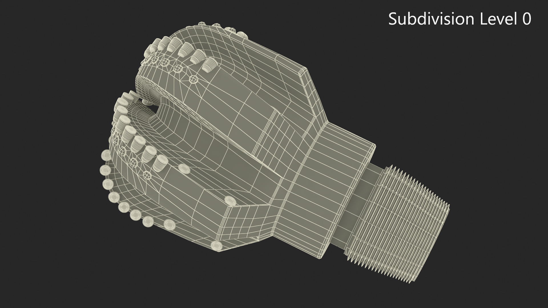 3D model Drilling Rig Bit PDC Gold