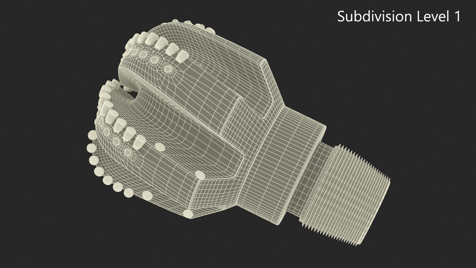 3D model Drilling Rig Bit PDC Gold