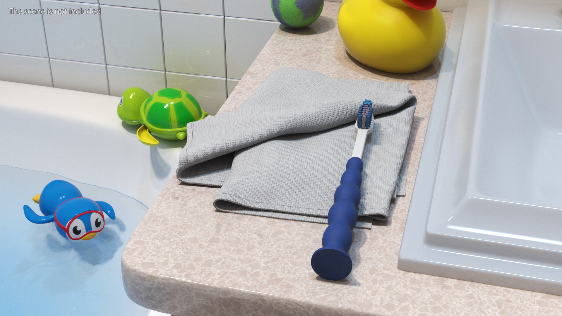 3D model Toothbrush and Towel