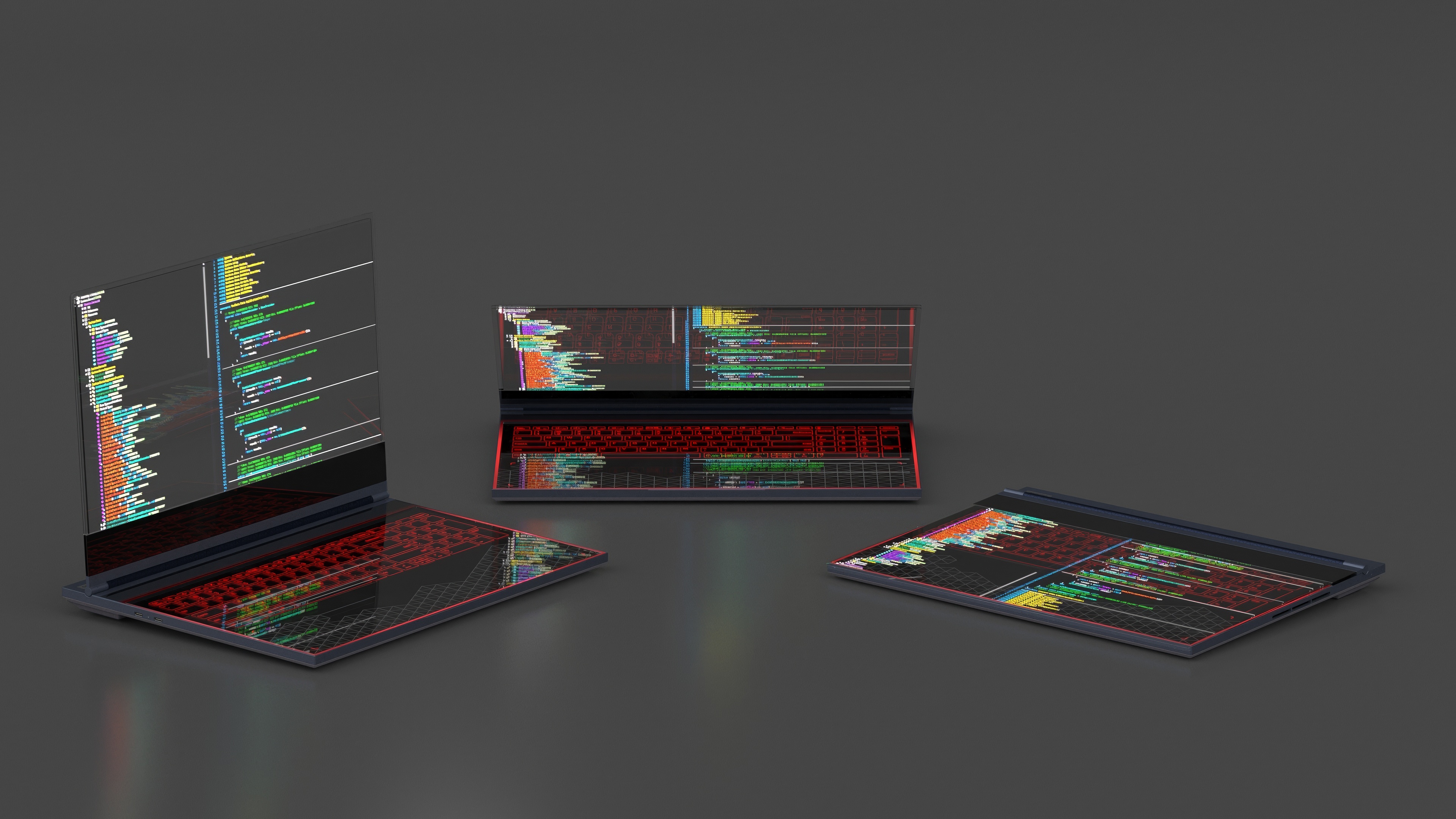 3D model Modern Laptop with a Transparent Display