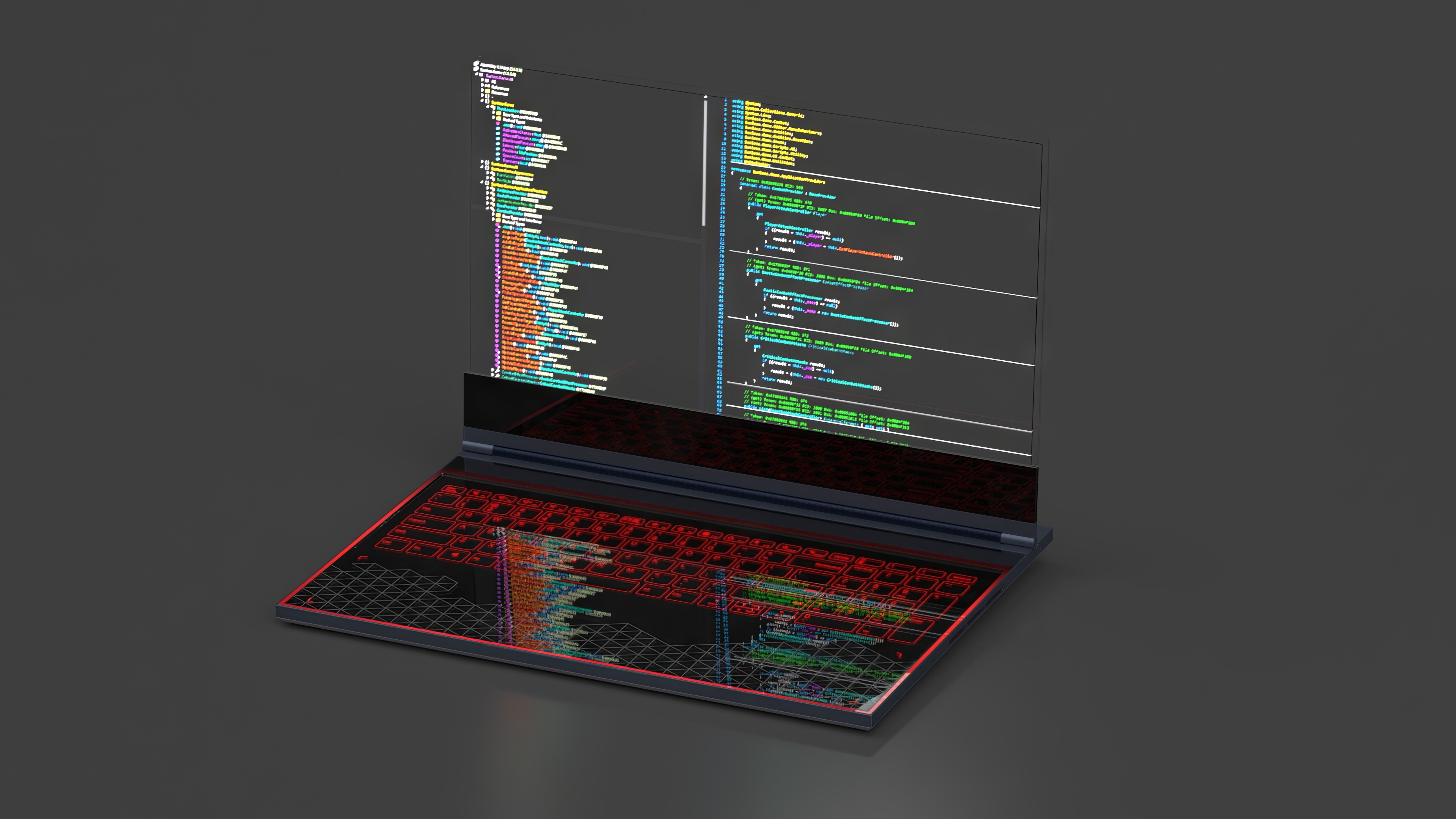 3D model Modern Laptop with a Transparent Display