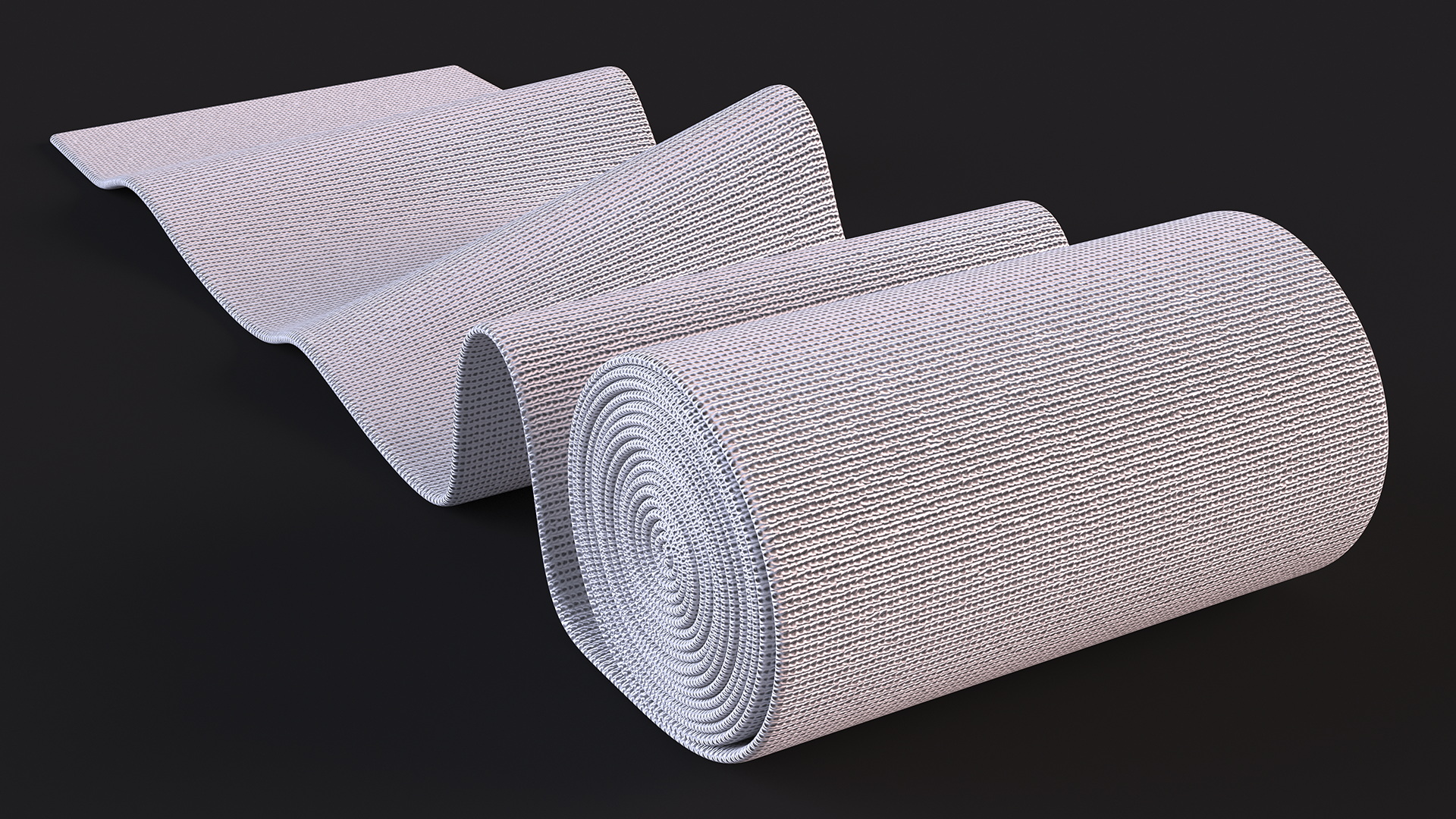 3D model Unfolded Elastic Bandage White