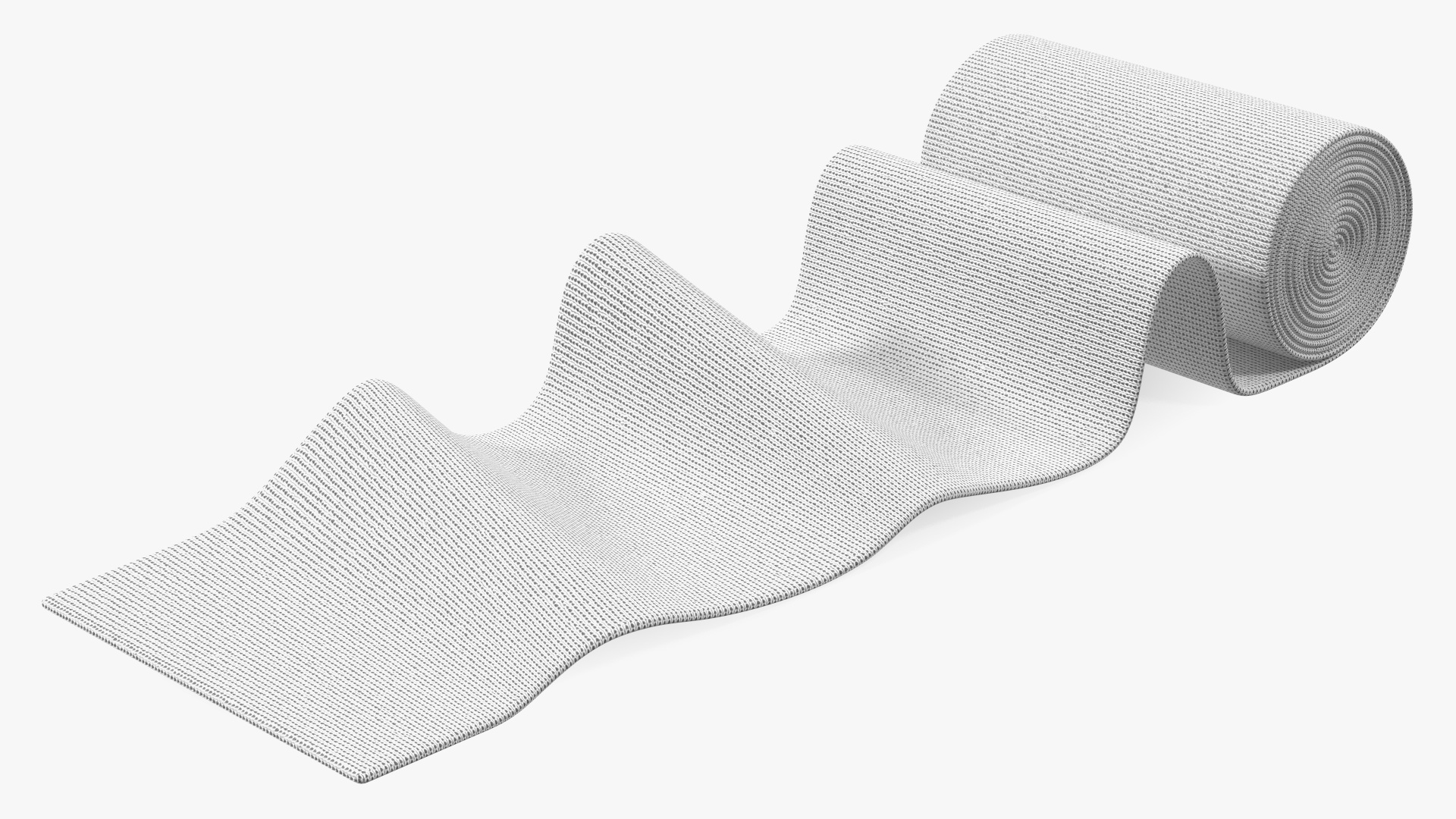 3D model Unfolded Elastic Bandage White