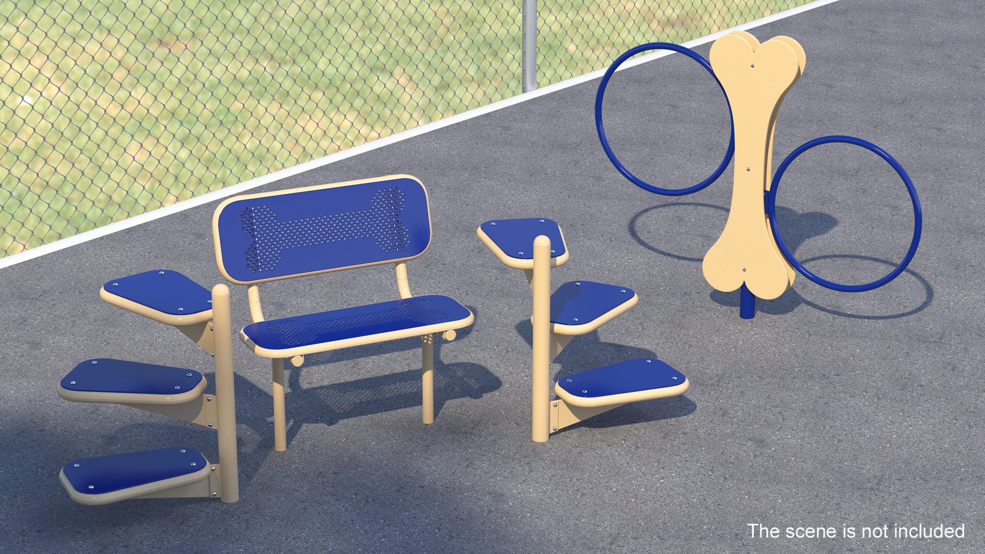 Dog Park Set Blue 3D