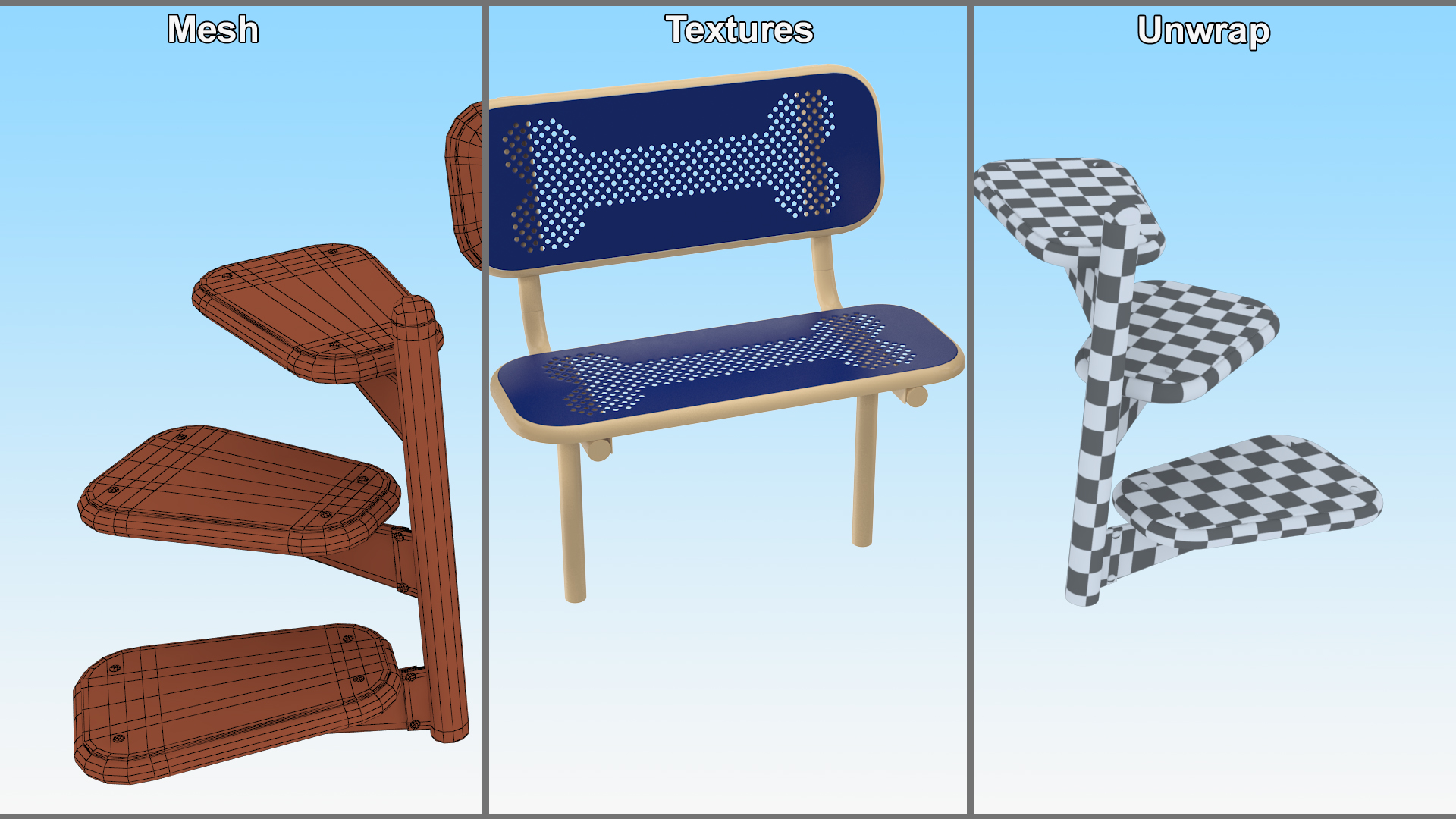 Dog Park Set Blue 3D