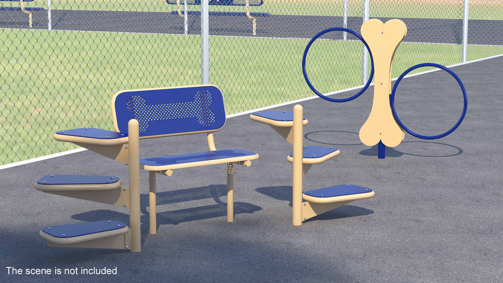 Dog Park Set Blue 3D