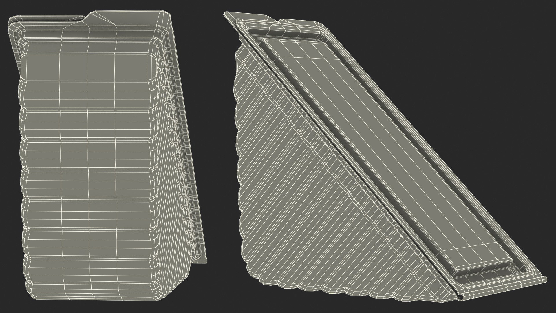 Recyclable Plastic Box for 2 Sandwiches 3D model