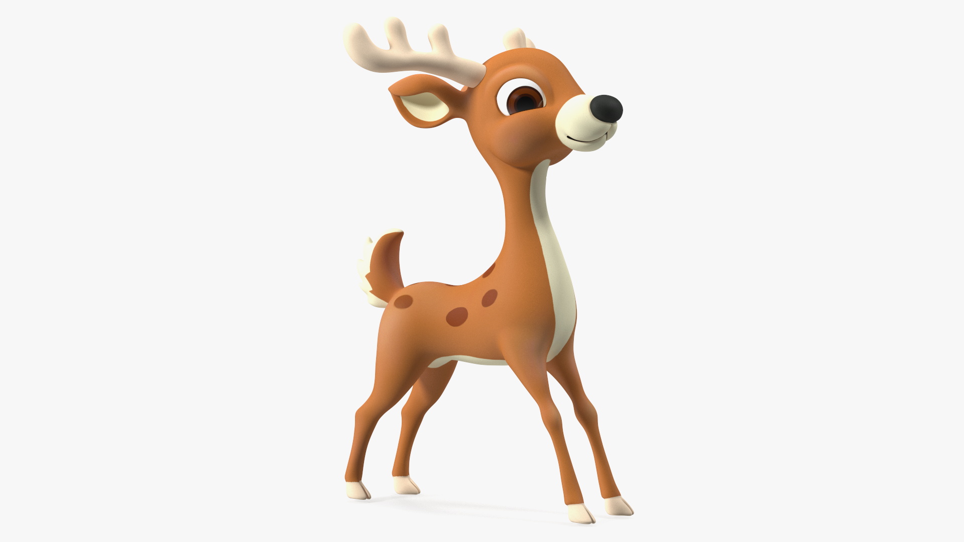 Cartoon Brown Reindeer 3D