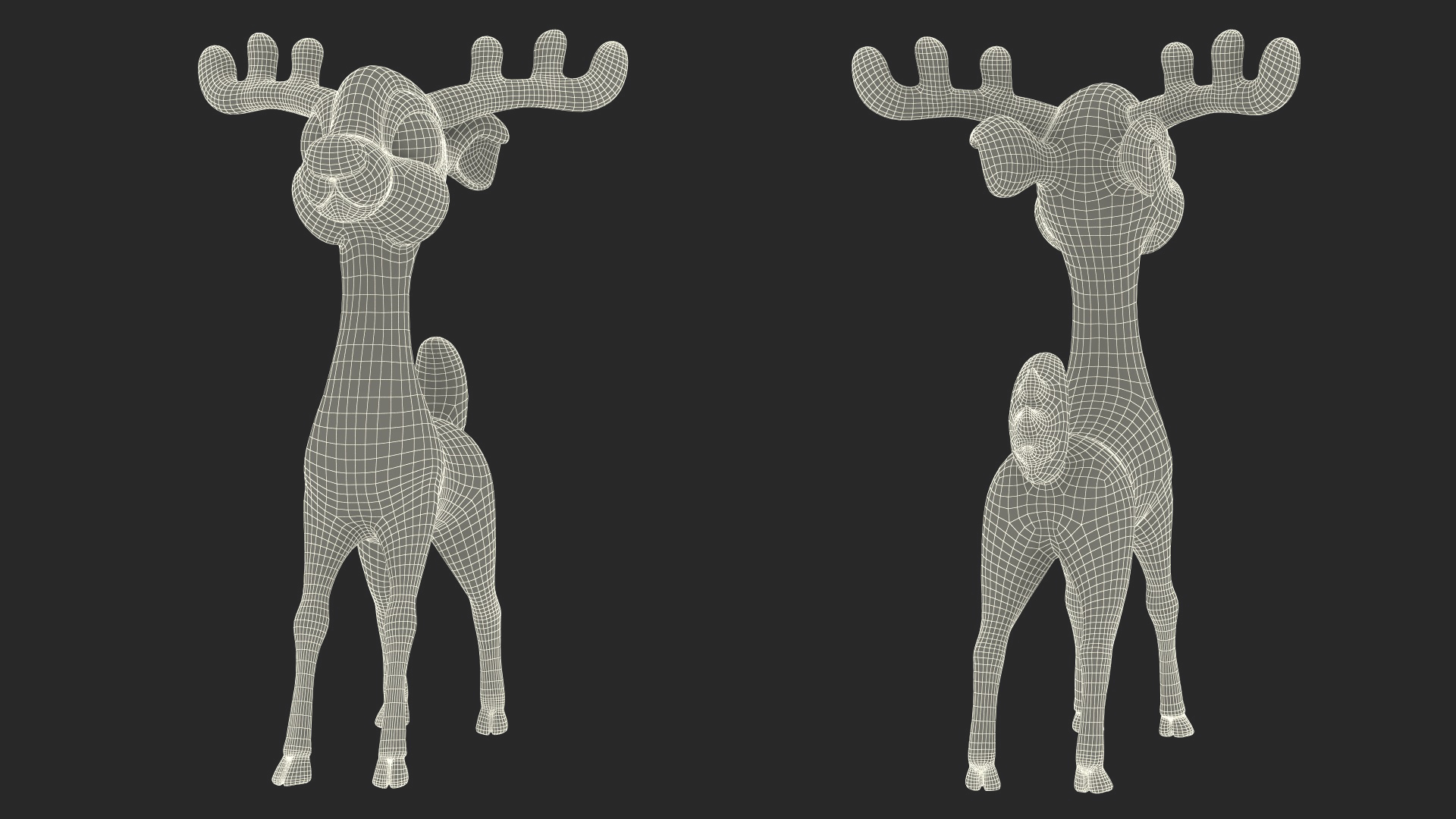 Cartoon Brown Reindeer 3D