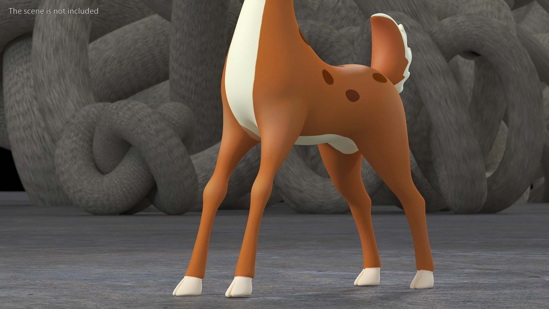 Cartoon Brown Reindeer 3D