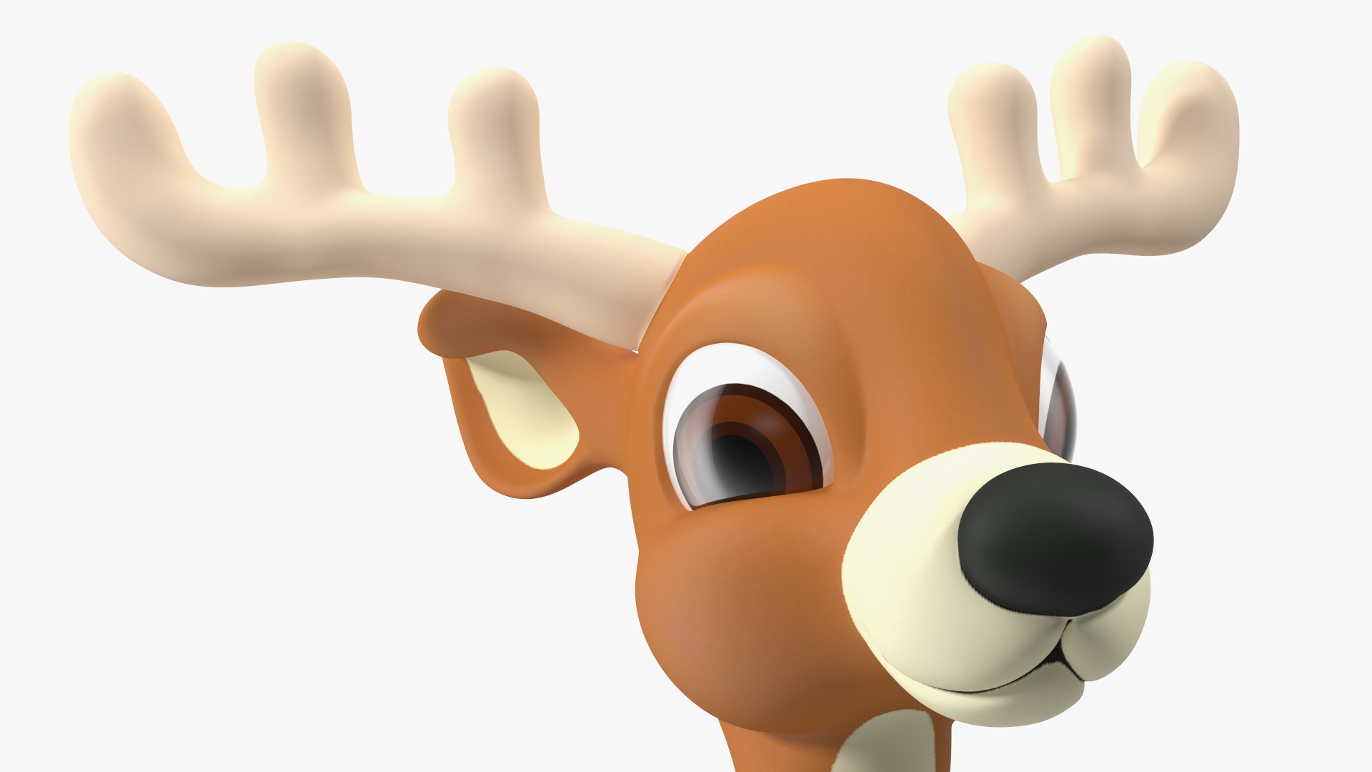 Cartoon Brown Reindeer 3D