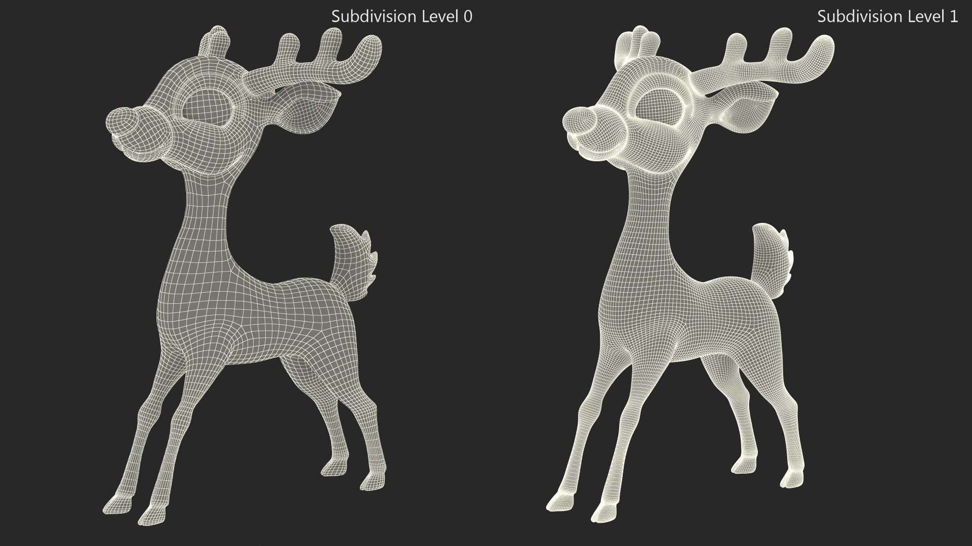 Cartoon Brown Reindeer 3D