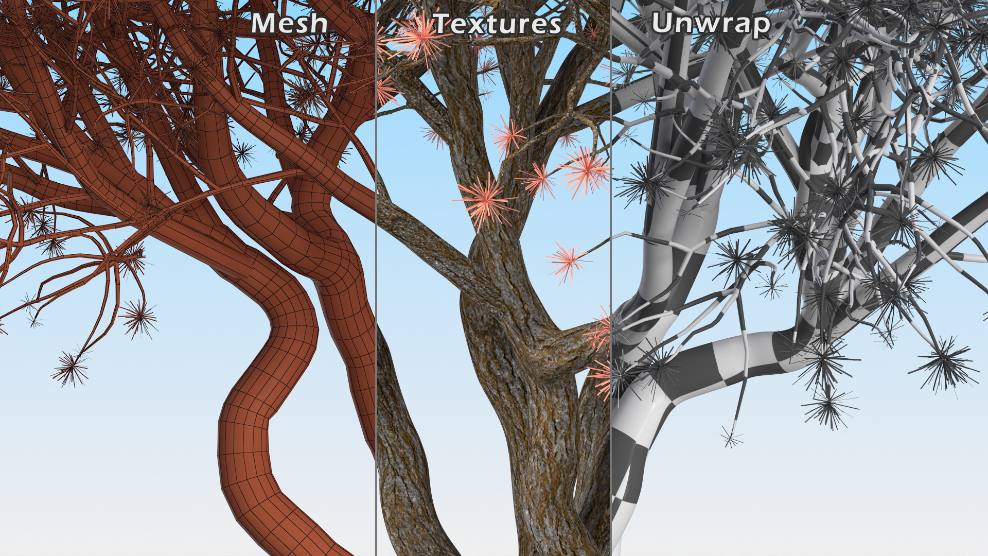 3D Rhododendron with Twigs model