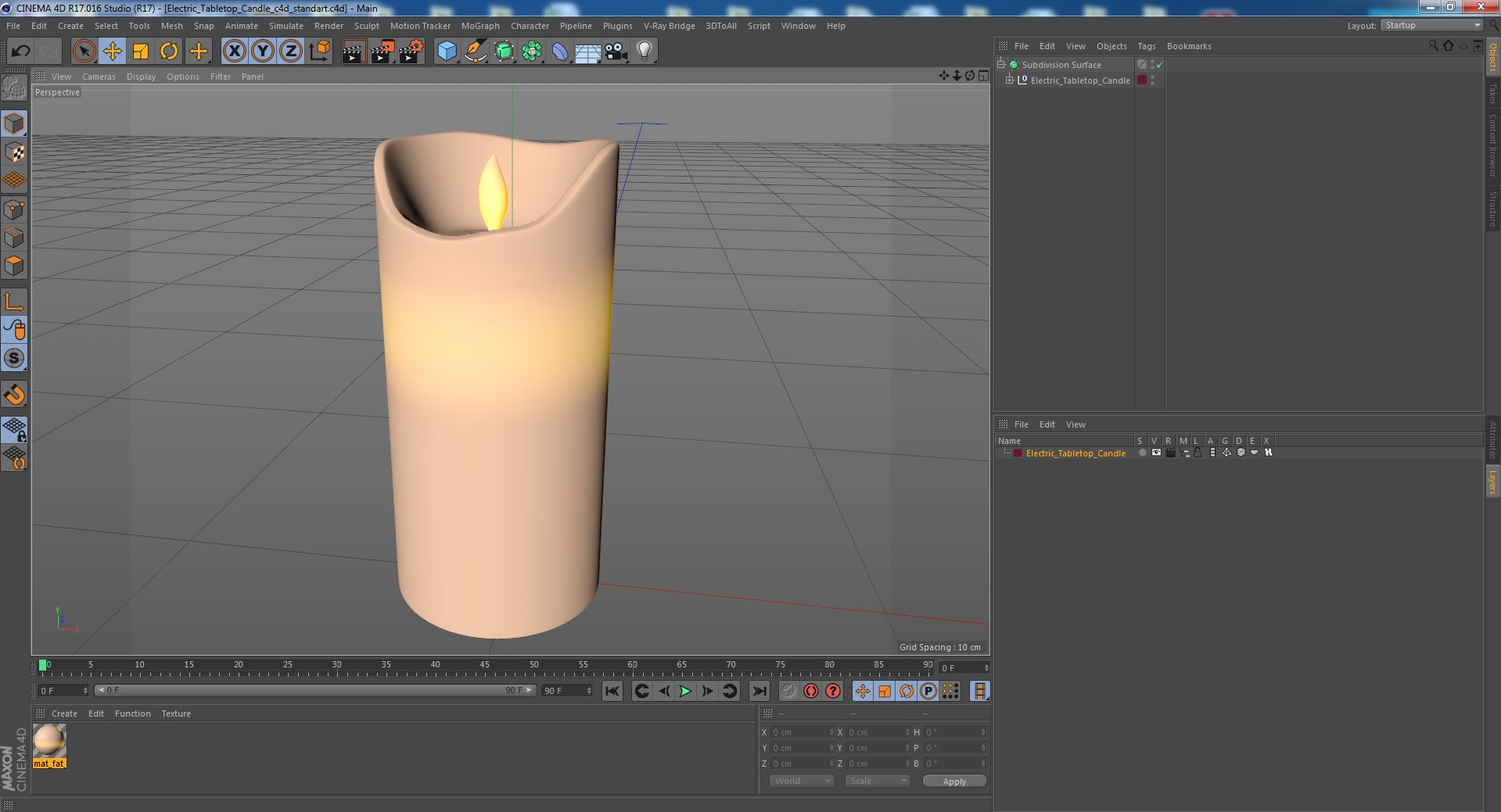 Electric Tabletop Candle 3D model