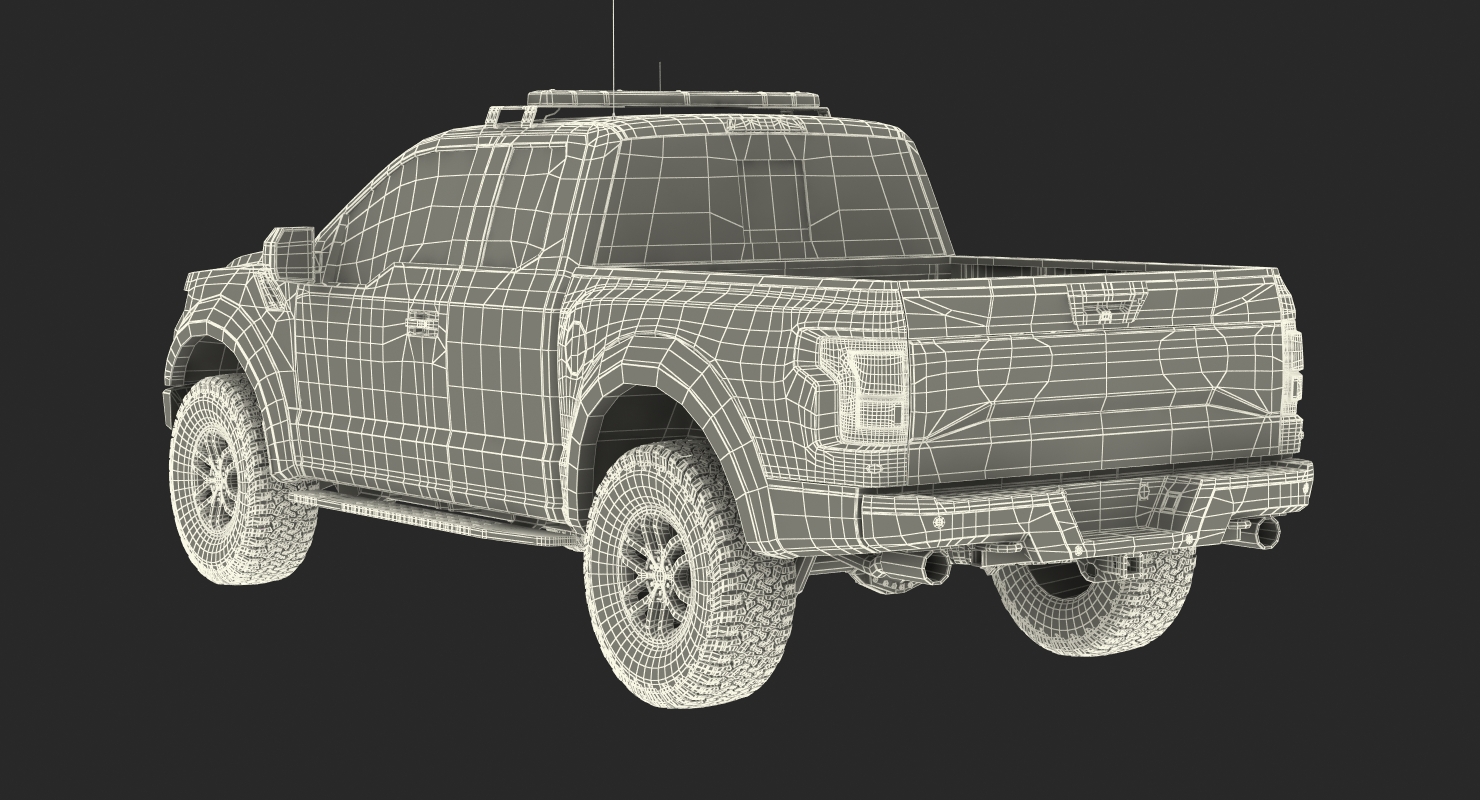 3D Police Pickup Truck Modern Generic Rigged