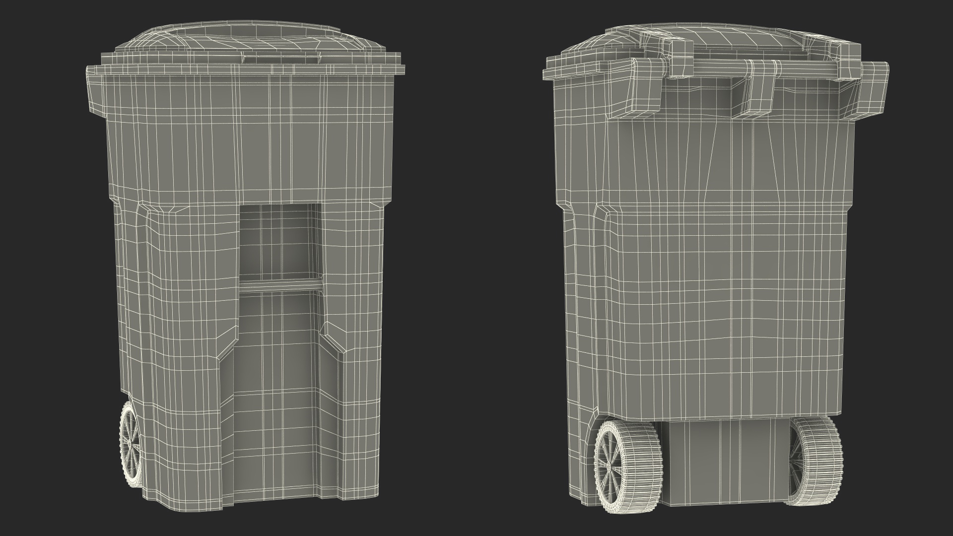 3D model Recycling Wheelie Bin Green with Yellow Cover