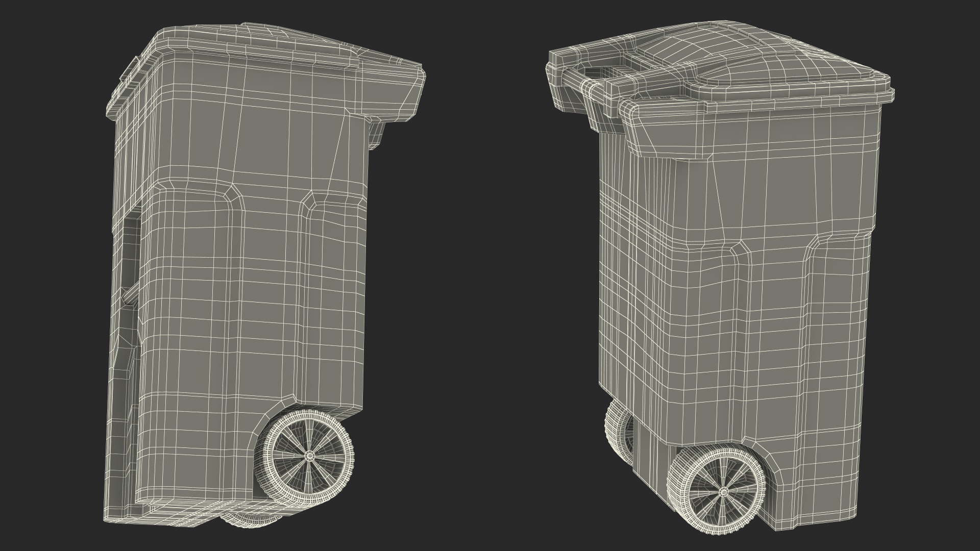 3D model Recycling Wheelie Bin Green with Yellow Cover