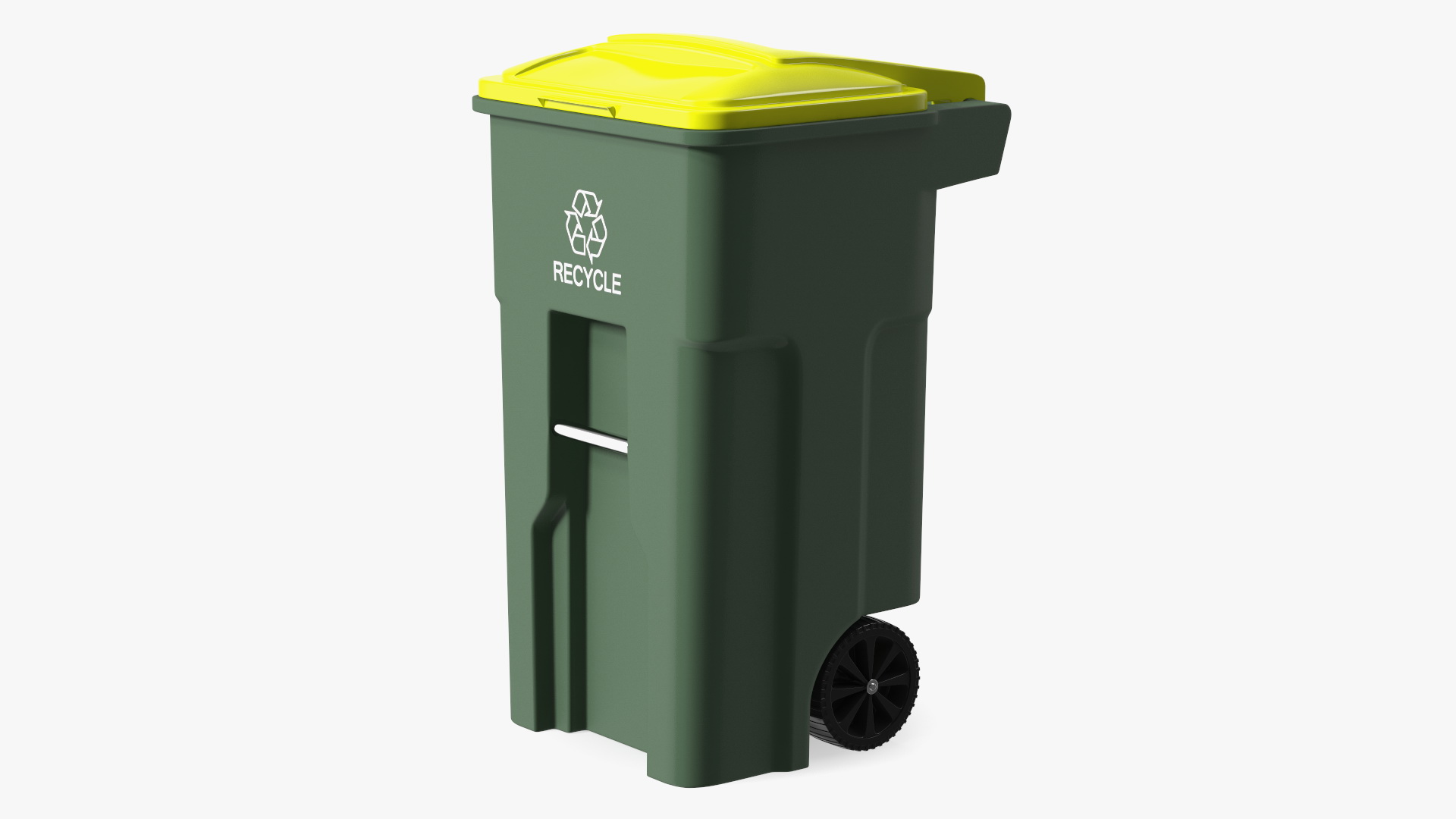 3D model Recycling Wheelie Bin Green with Yellow Cover