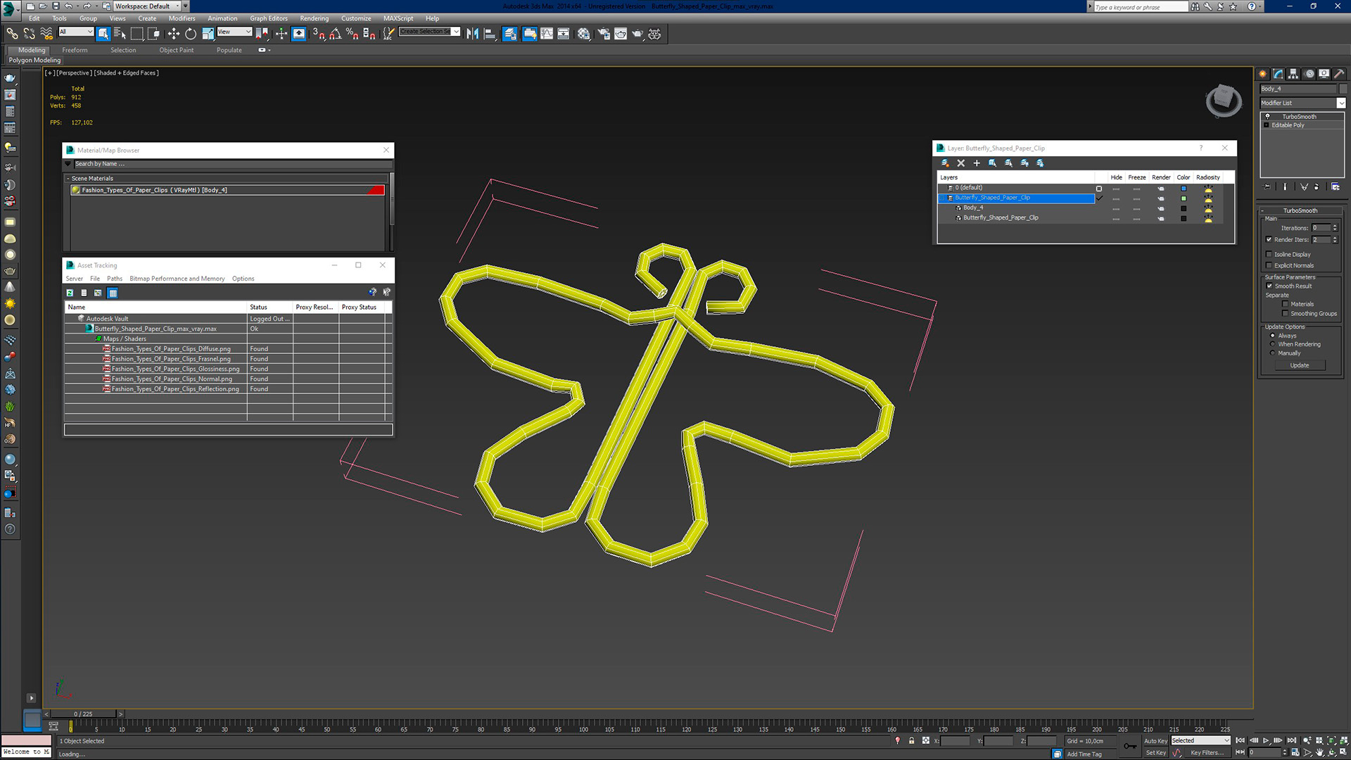 Butterfly Shaped Paper Clip 3D