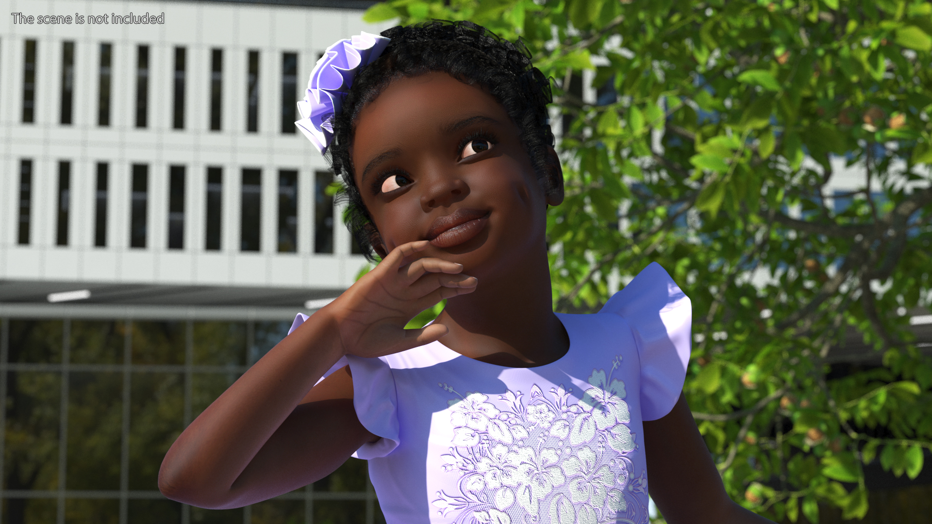 Black Child Girl Party Style Rigged for Maya 3D model