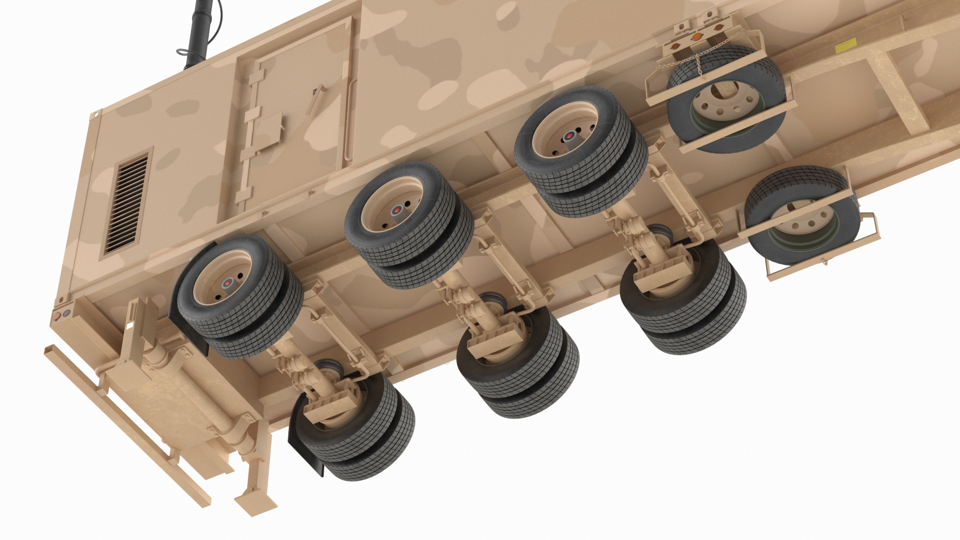 3D model Battery Control Center Sand Camouflage with Antennas Up