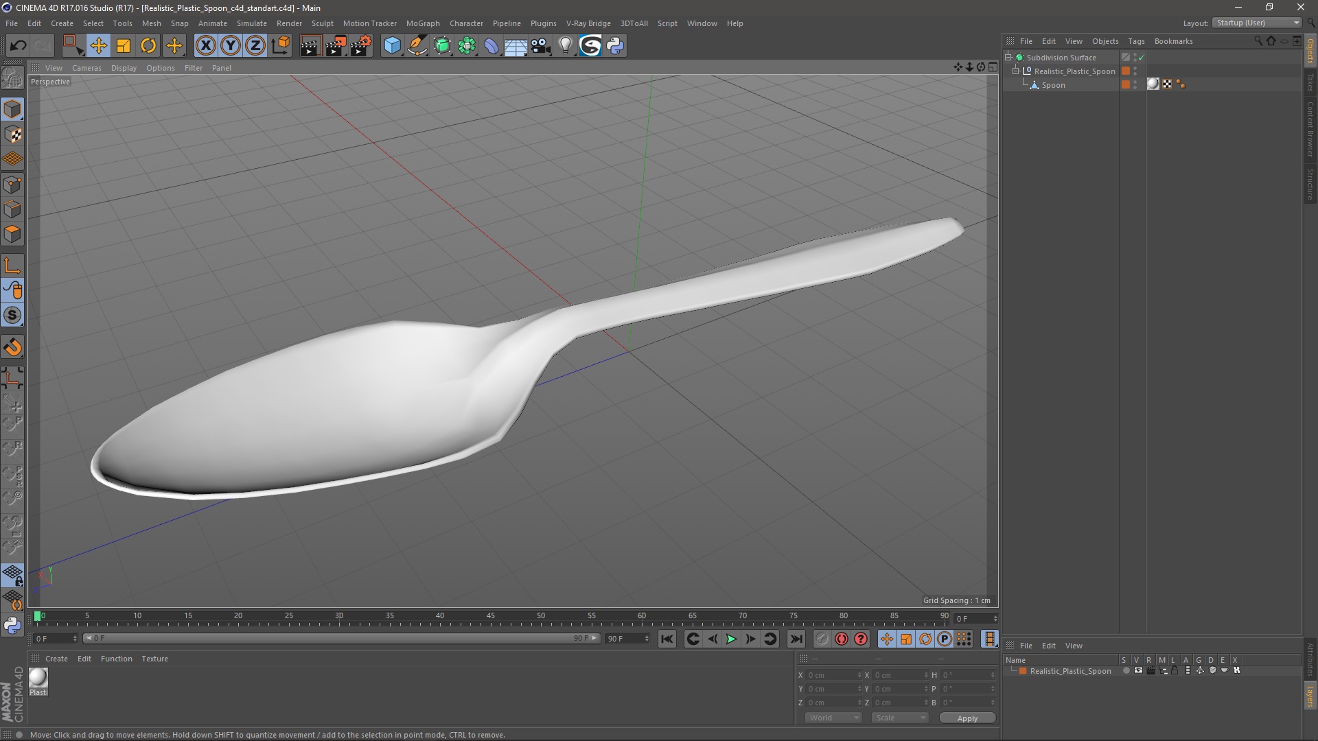 3D Realistic Plastic Spoon model