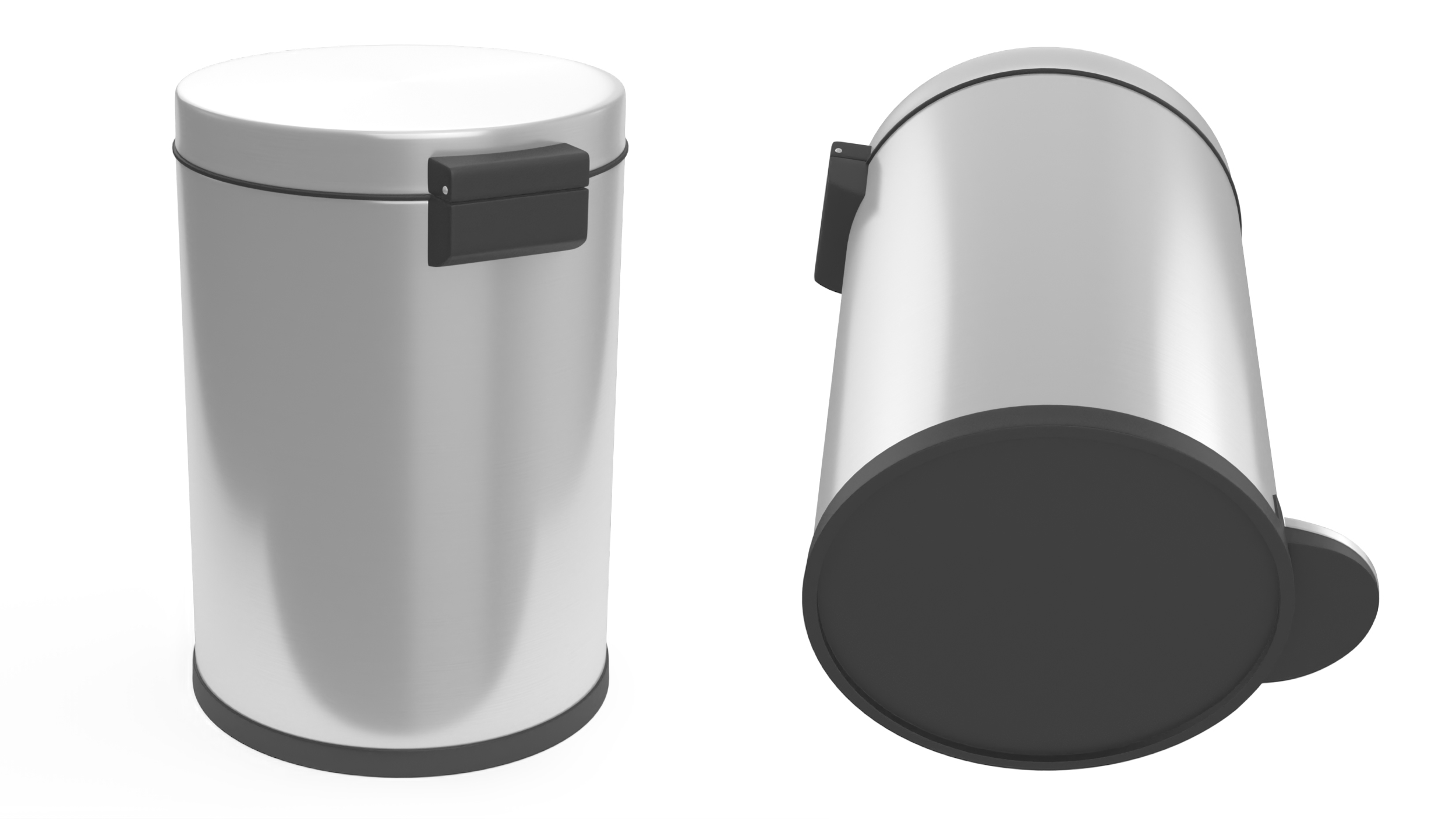 Round Step Garbage Can 3D