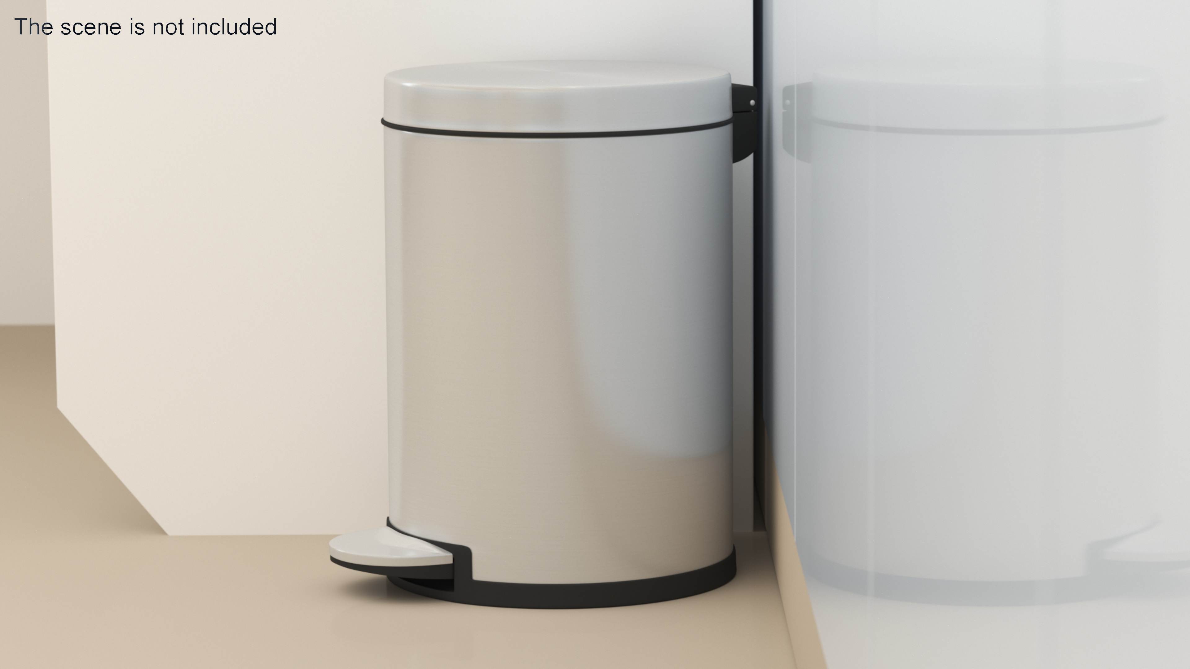 Round Step Garbage Can 3D