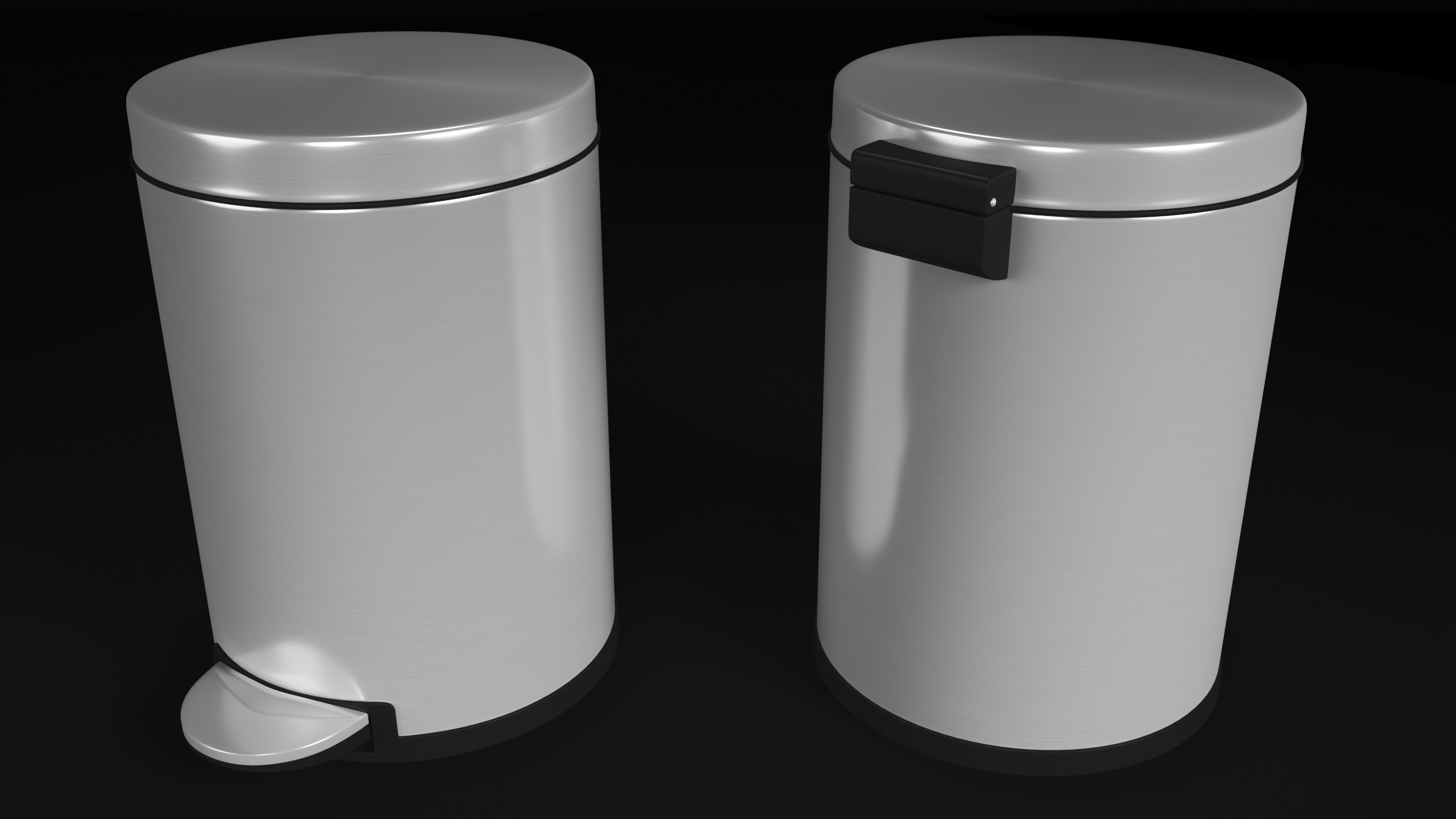 Round Step Garbage Can 3D