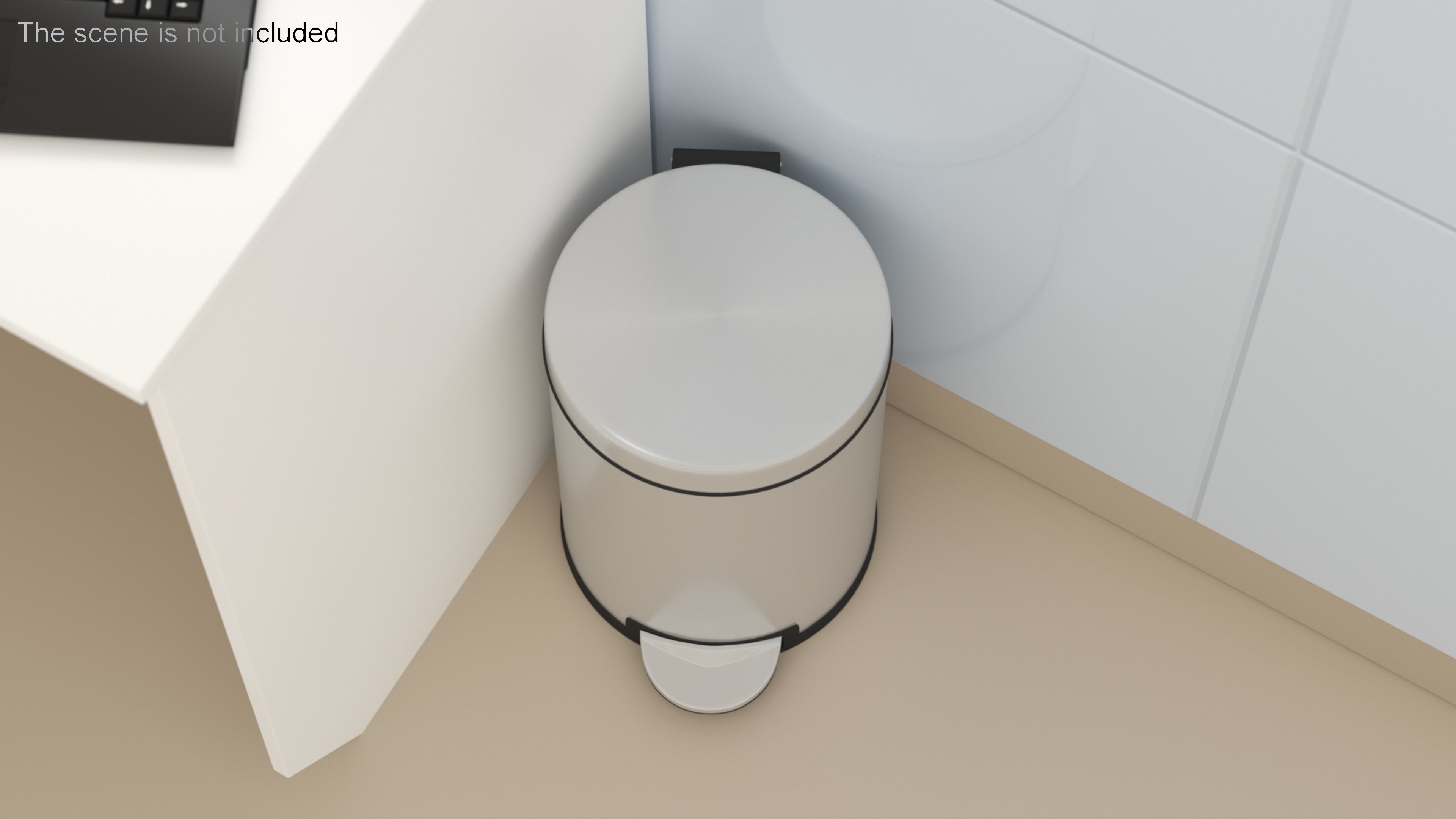 Round Step Garbage Can 3D