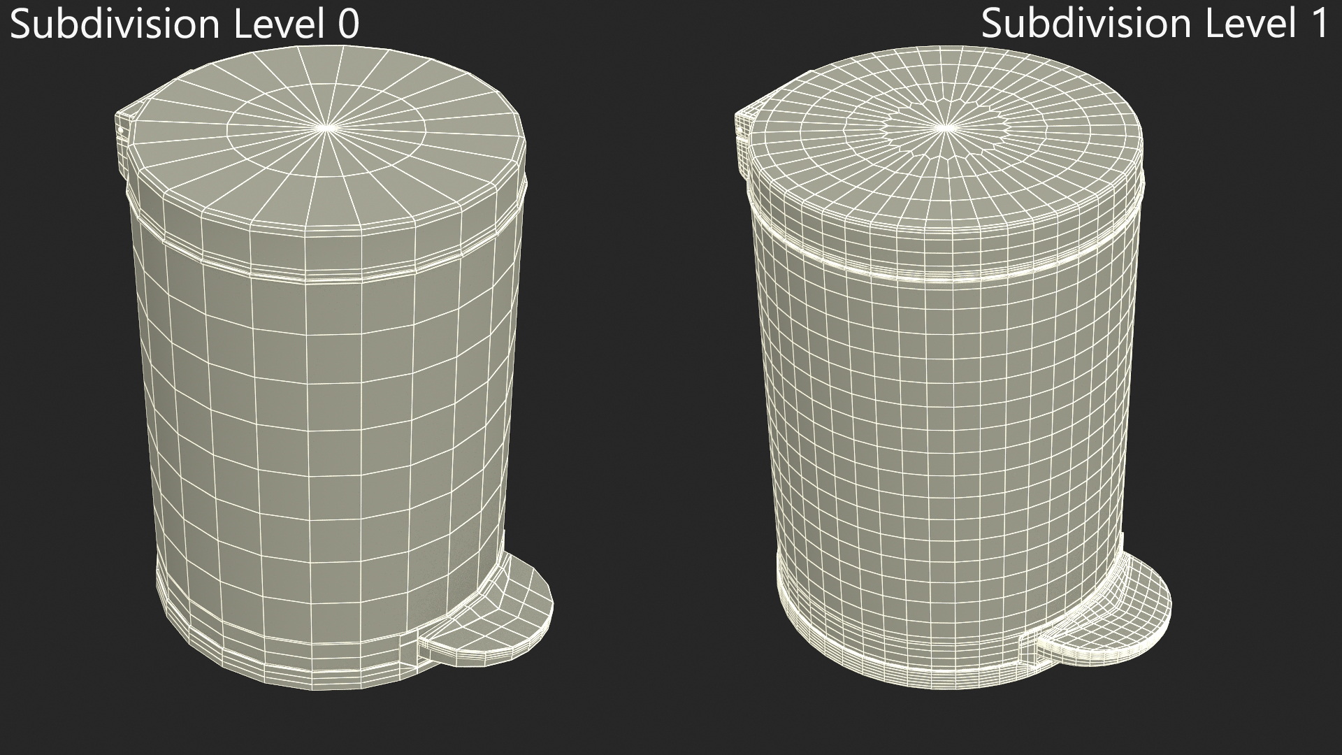 Round Step Garbage Can 3D