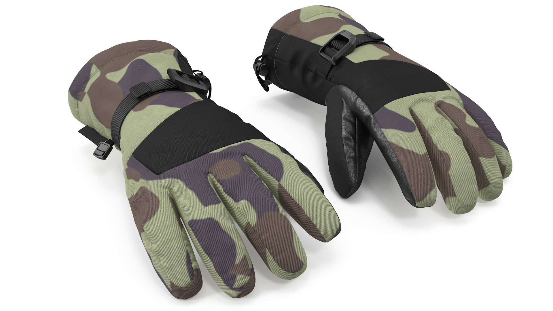 Winter Snowboard Ski Mens Gloves Camo 3D