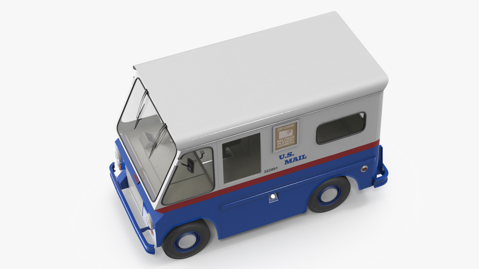 3D US Mail Studebaker ZIP Van Rigged model