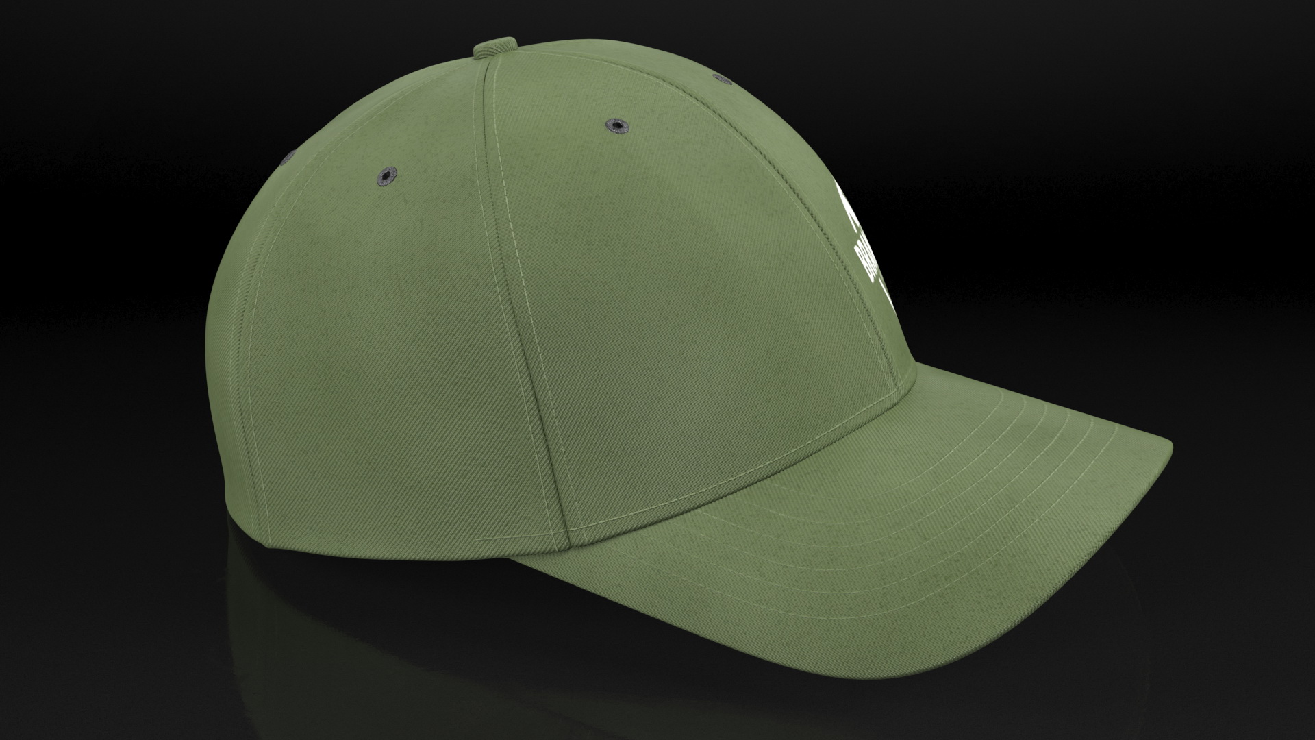 Cap Cotton Olive Your Brand 3D