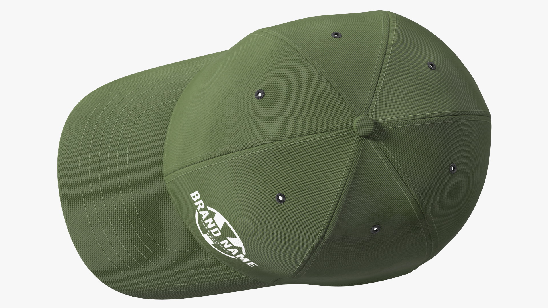 Cap Cotton Olive Your Brand 3D