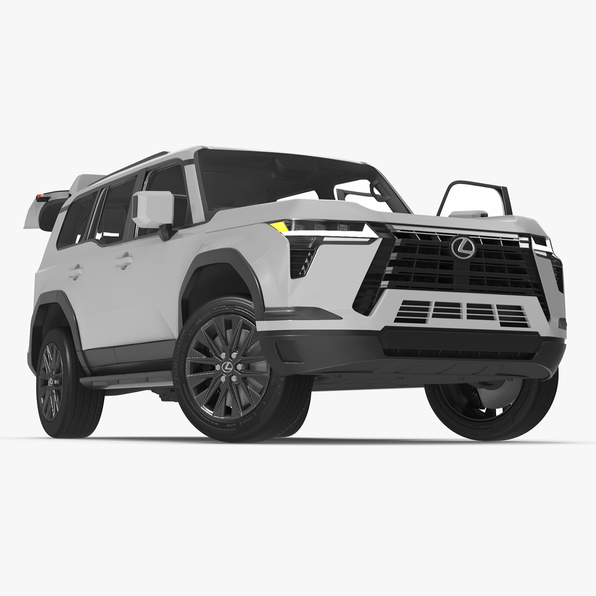 3D Lexus GX 550 SUV White Rigged for Maya model