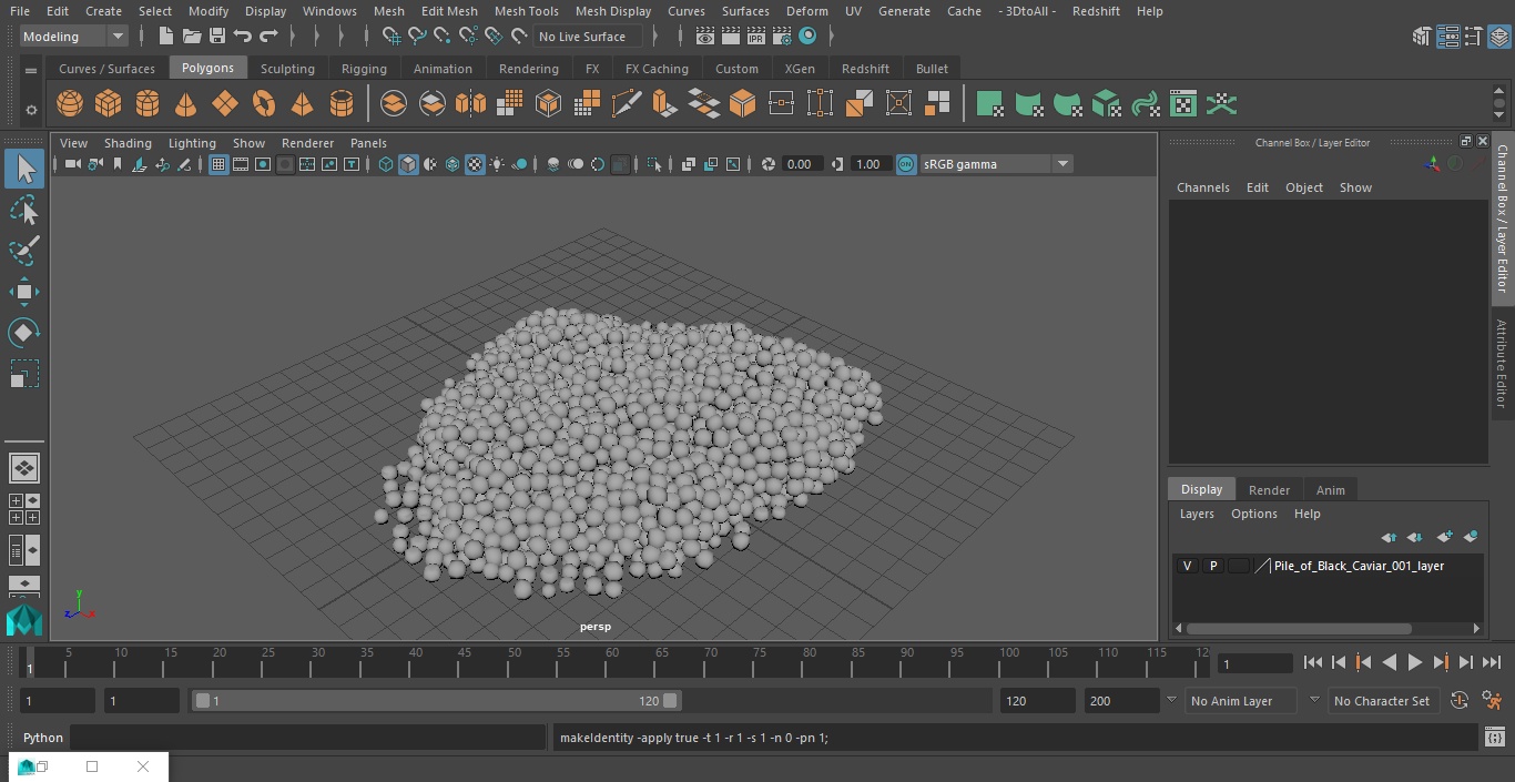 3D model Pile of Black Caviar