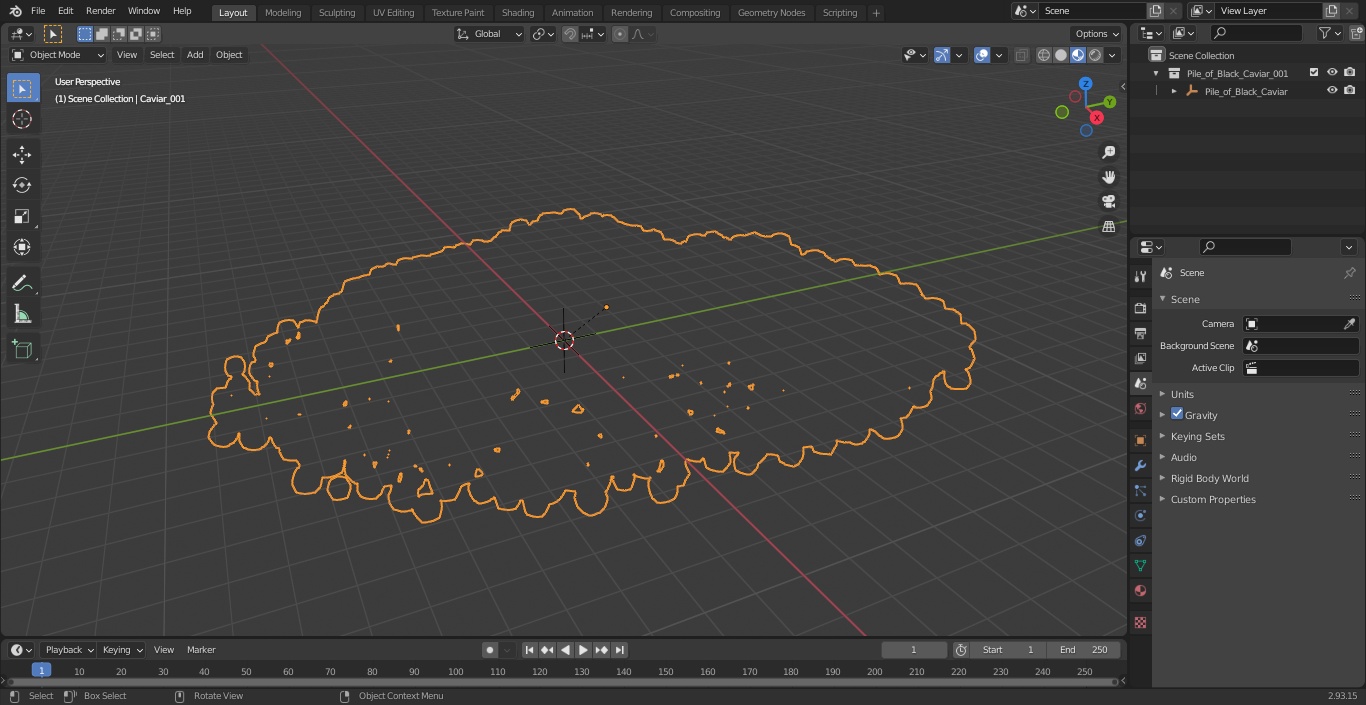 3D model Pile of Black Caviar