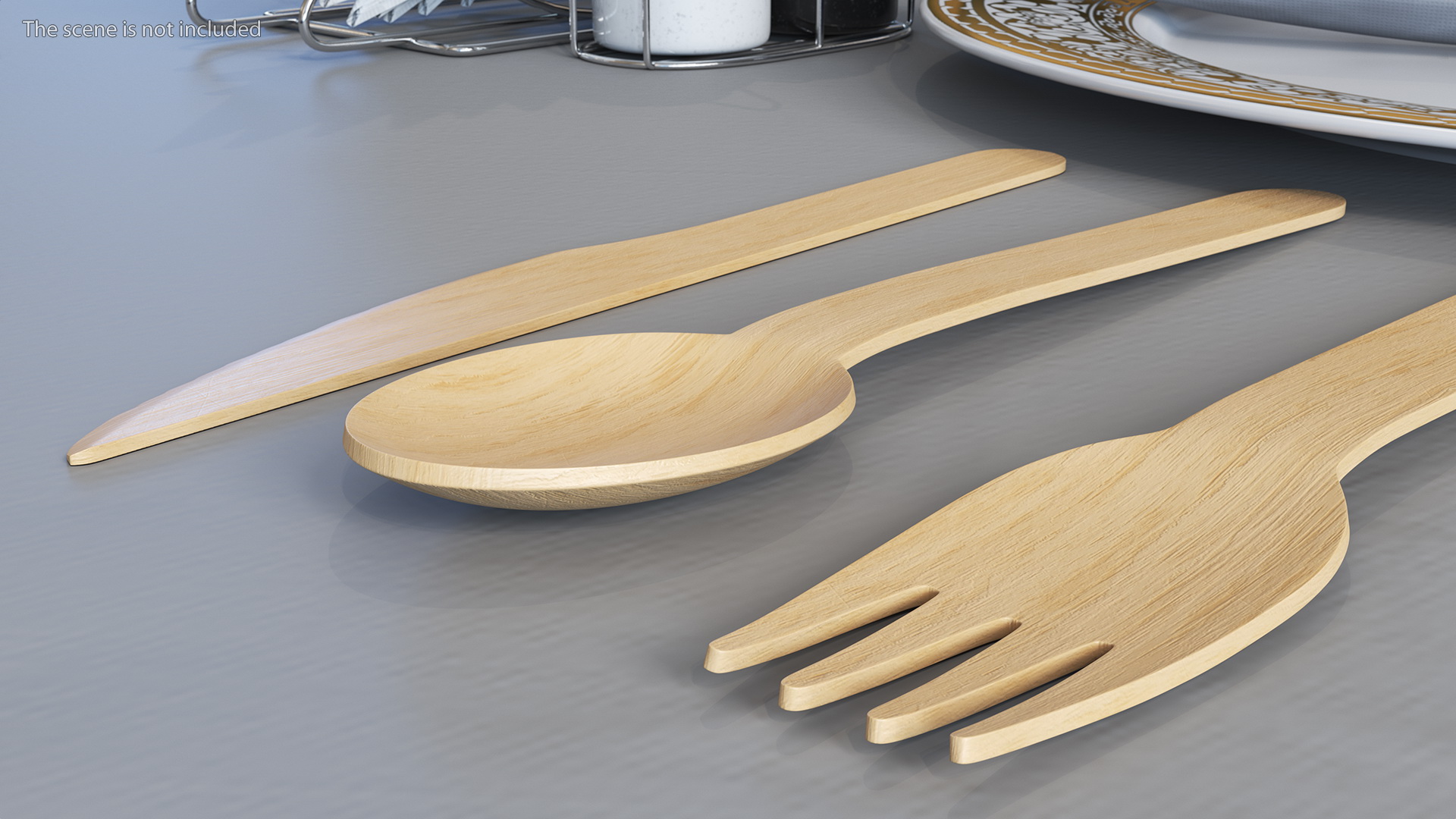 3D model Disposable Wooden Cutlery