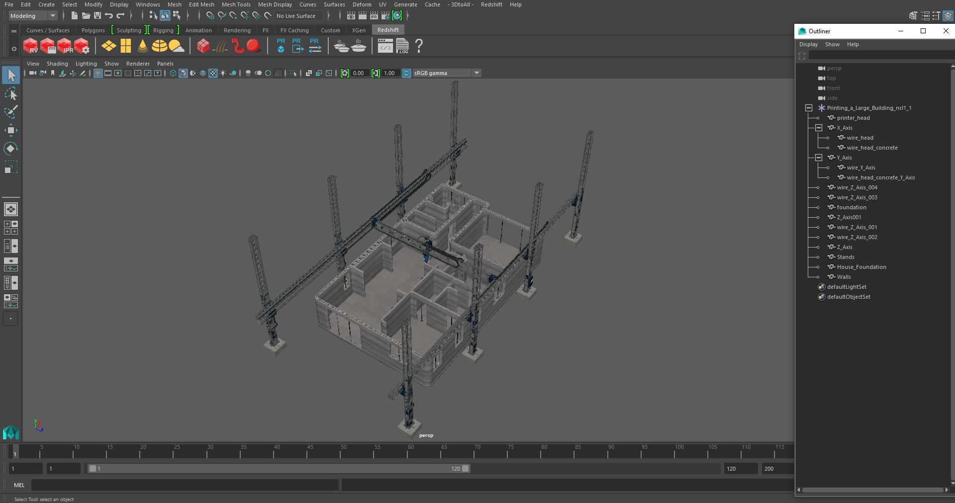 3D model Printing a Large Building