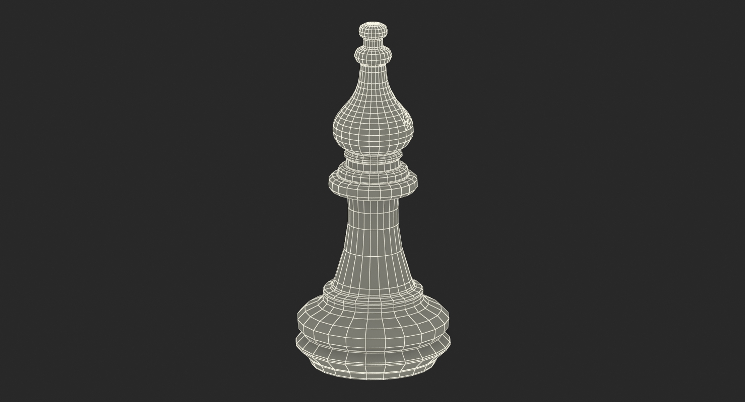 Wooden Chess Bishop 3D model