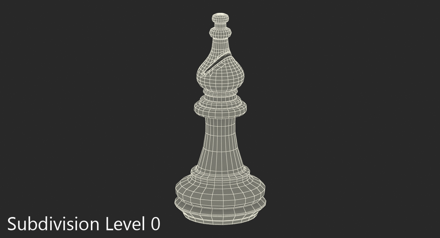 Wooden Chess Bishop 3D model