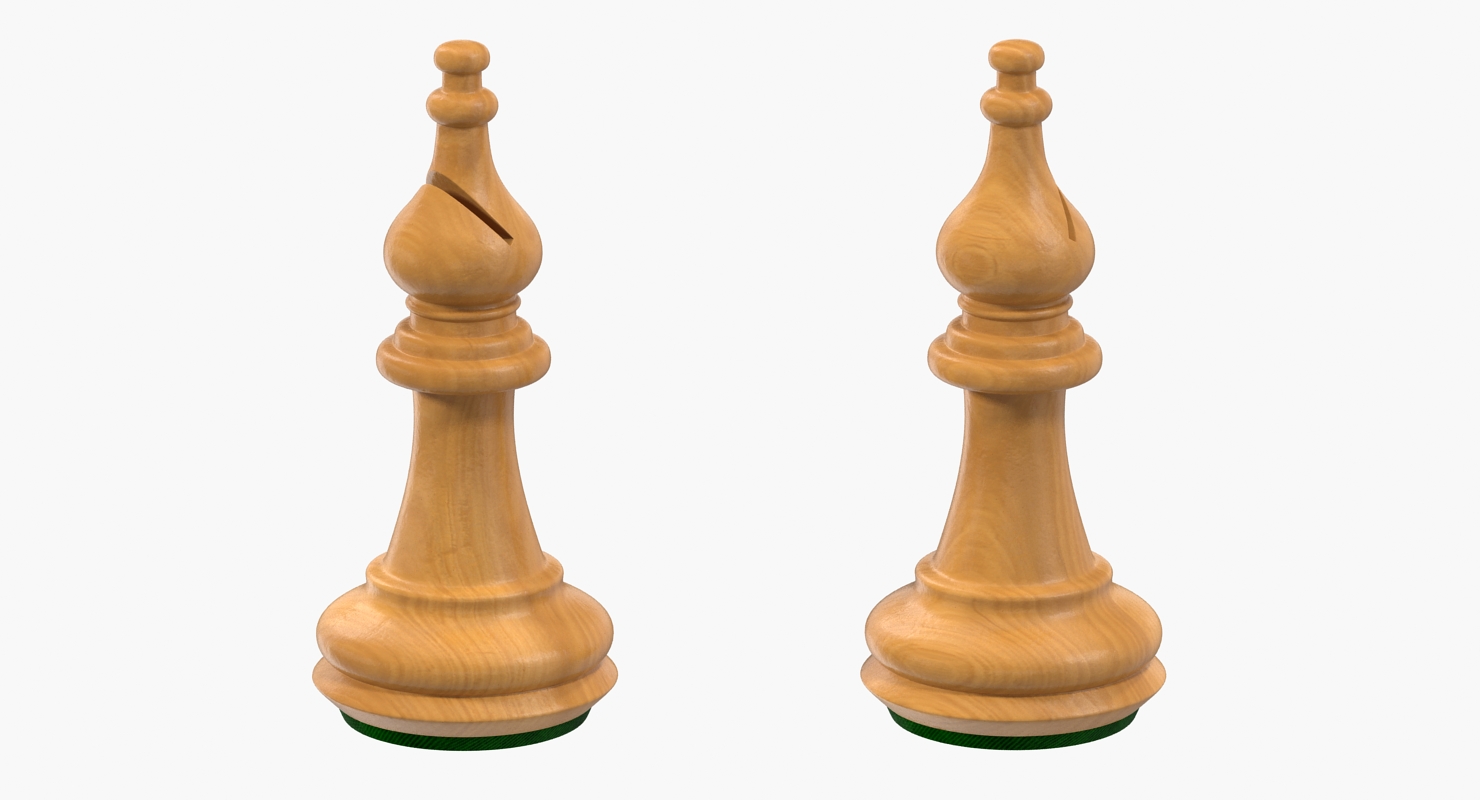 Wooden Chess Bishop 3D model