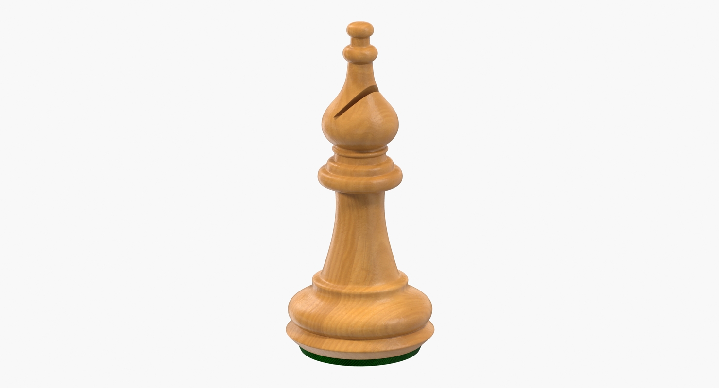 Wooden Chess Bishop 3D model