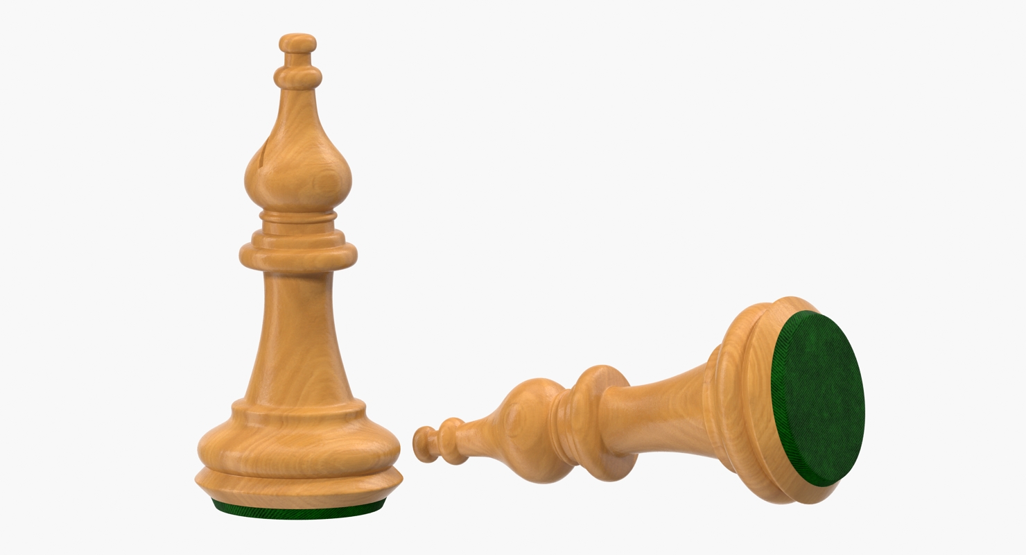 Wooden Chess Bishop 3D model