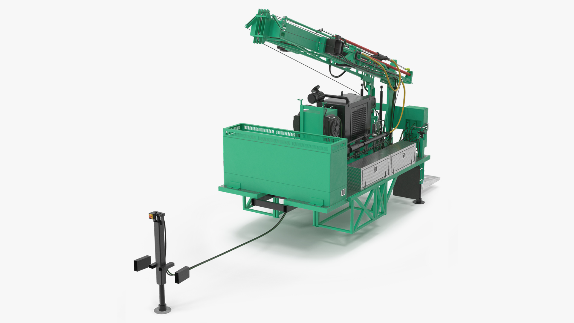 3D International Mobile Mechanical Drilling Machine Green Rigged