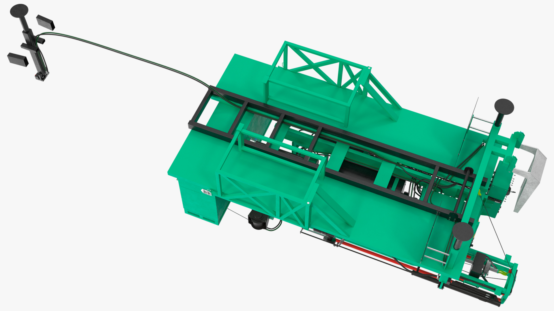 3D International Mobile Mechanical Drilling Machine Green Rigged