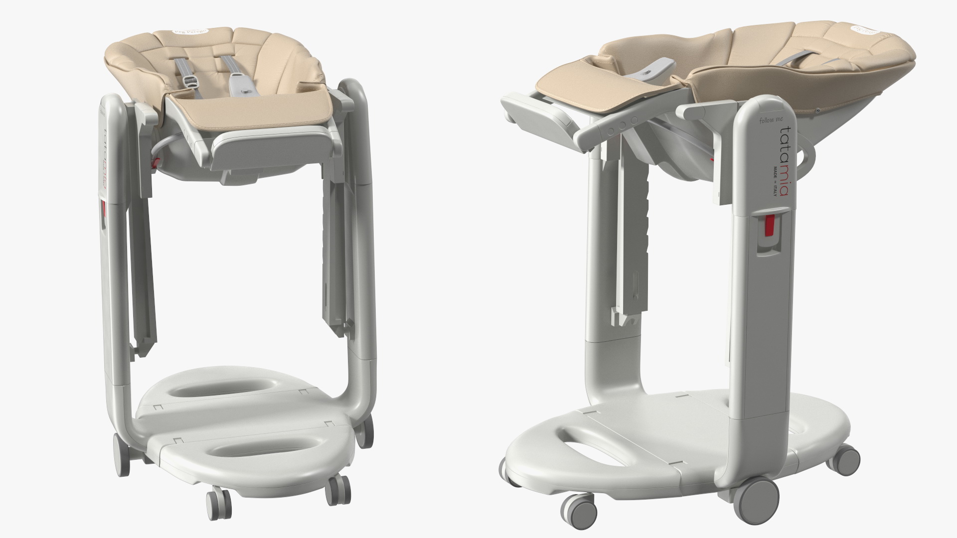 3D Baby High Chair Peg Perego Horizontal Beige model